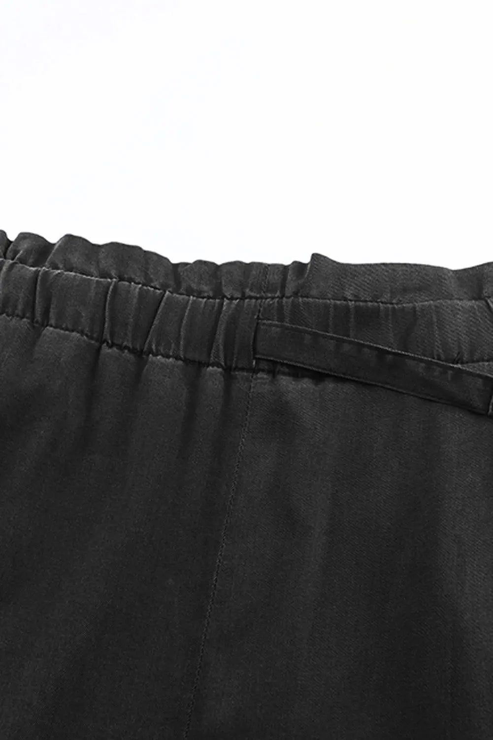 Black High Waist Pocketed Wide Leg Tencel Jeans eAura