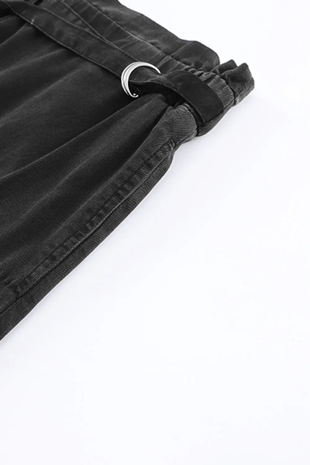 Black High Waist Pocketed Wide Leg Tencel Jeans eAura