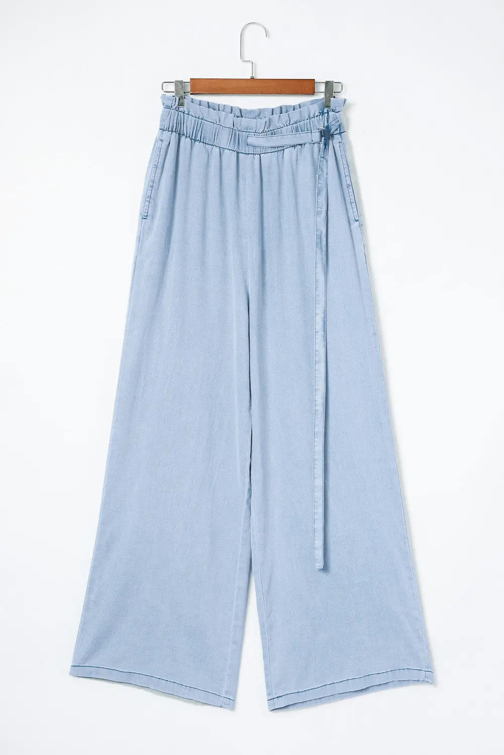 Black High Waist Pocketed Wide Leg Tencel Jeans eAura