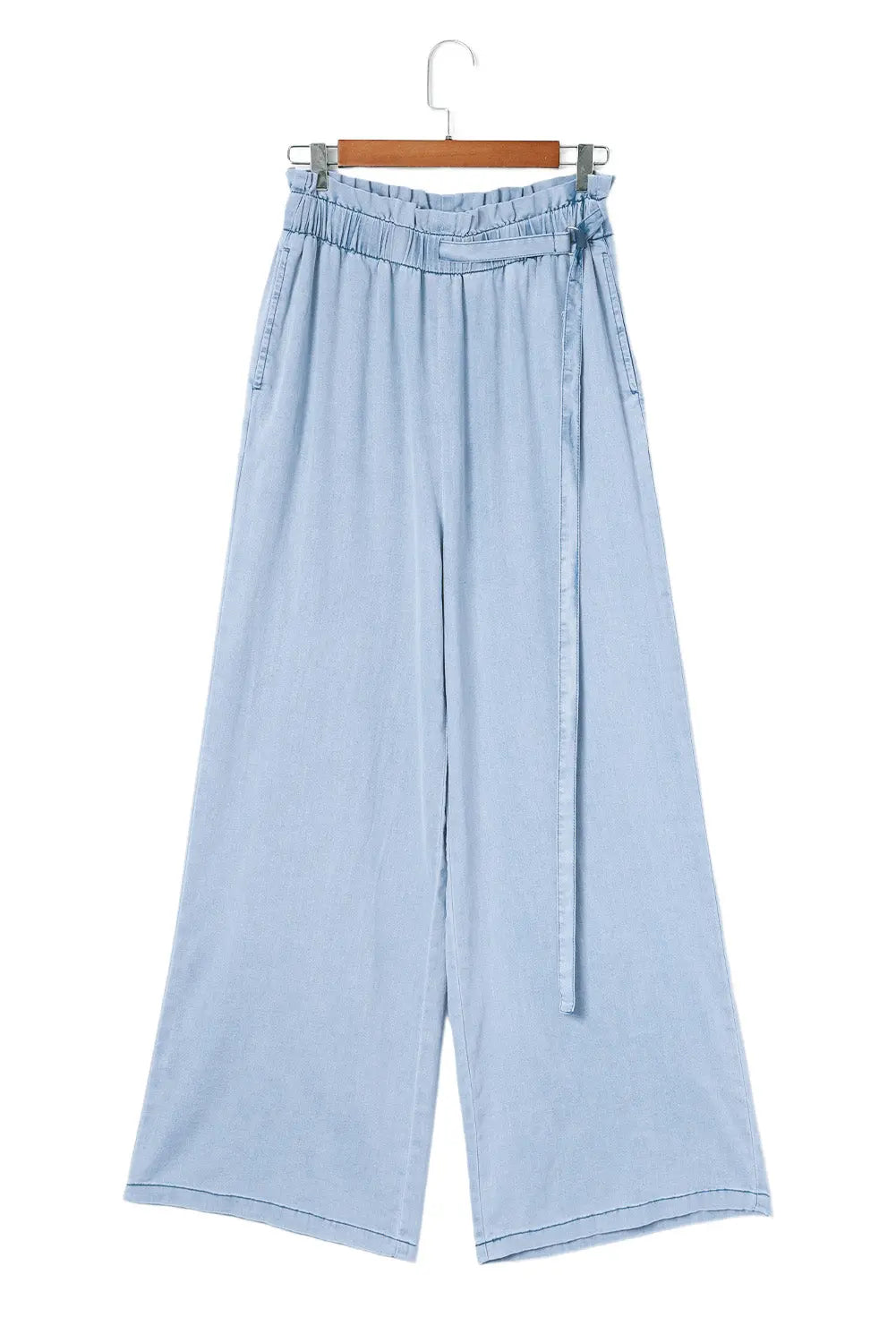 Black High Waist Pocketed Wide Leg Tencel Jeans eAura
