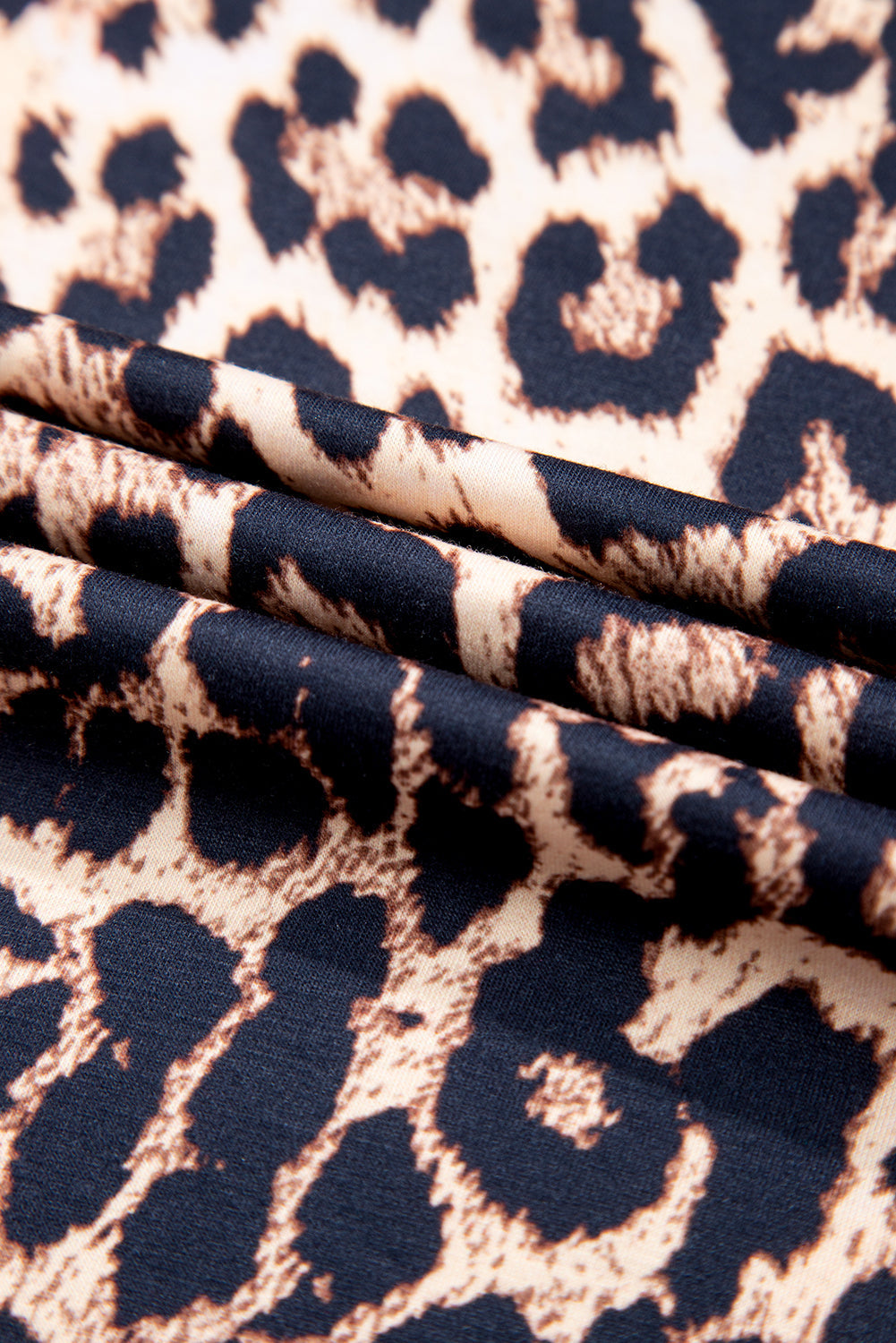 Black Leopard Patched Pocket Long Sleeve Top Plus Size Trousers Set - eAura