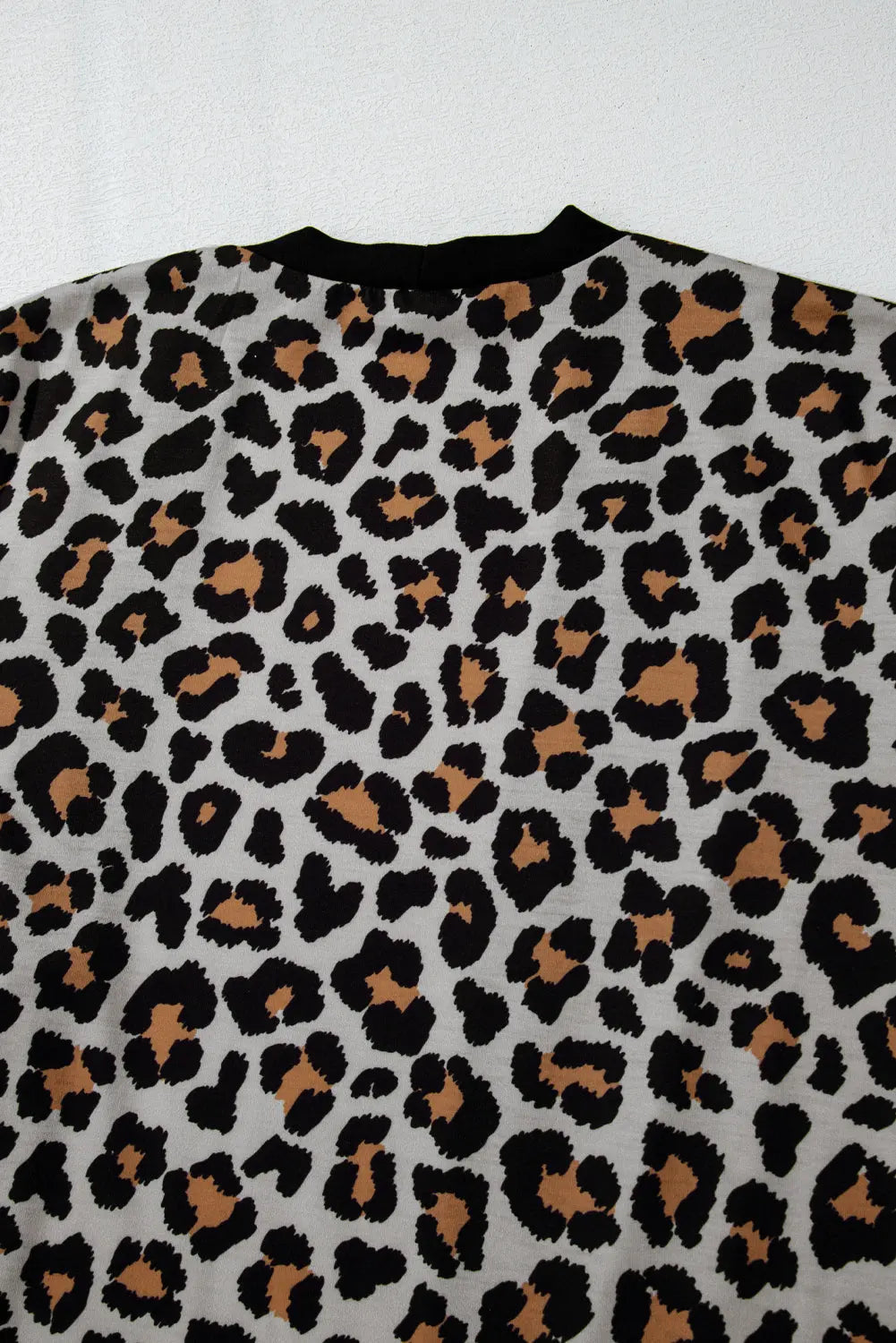 Black Leopard Patched Pocket Open Front Cardigan Beagle Boutique Fashion Outlet