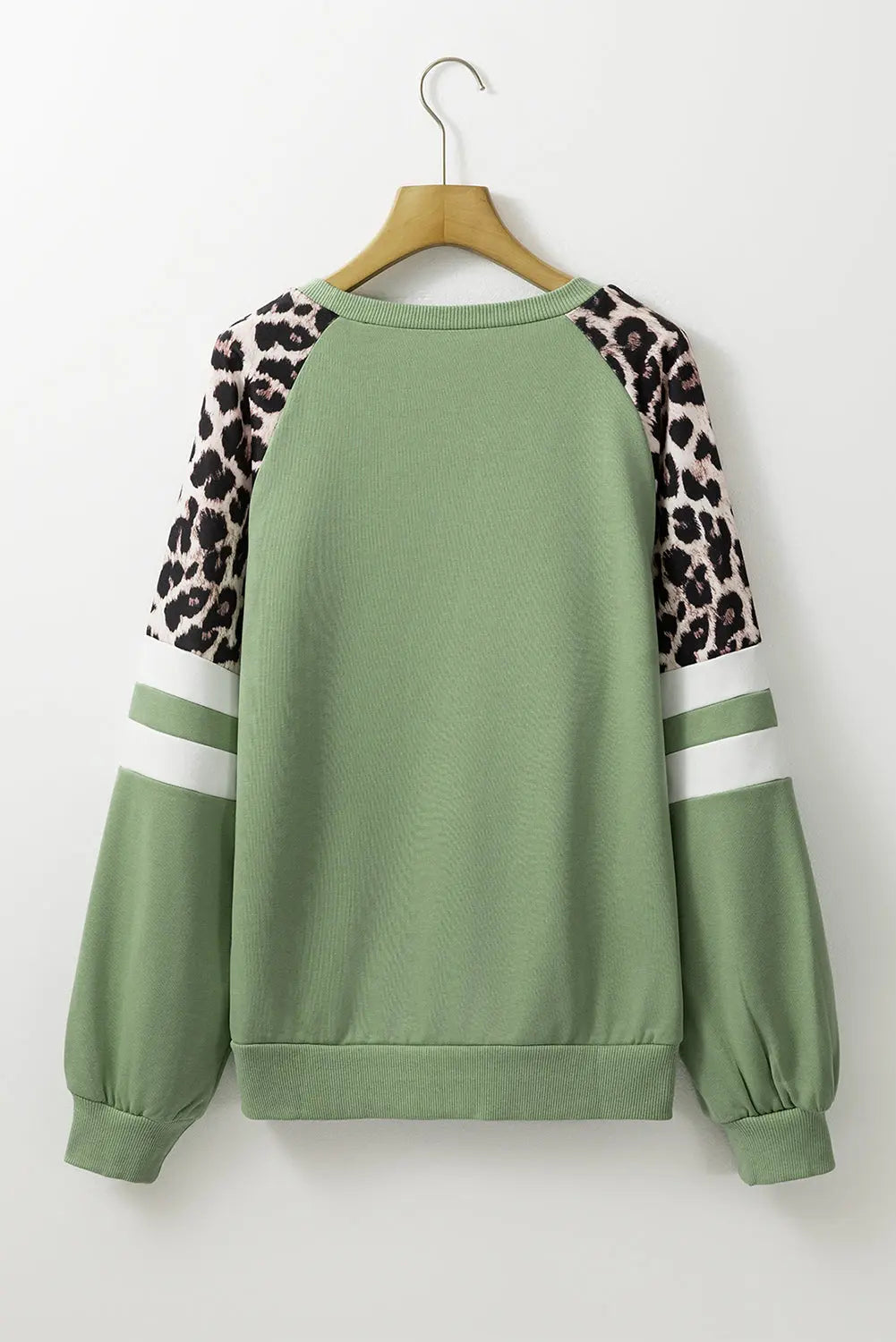 Black Leopard Print Colourblock Raglan Sleeve Sweatshirt Beagle Boutique Fashion Outlet