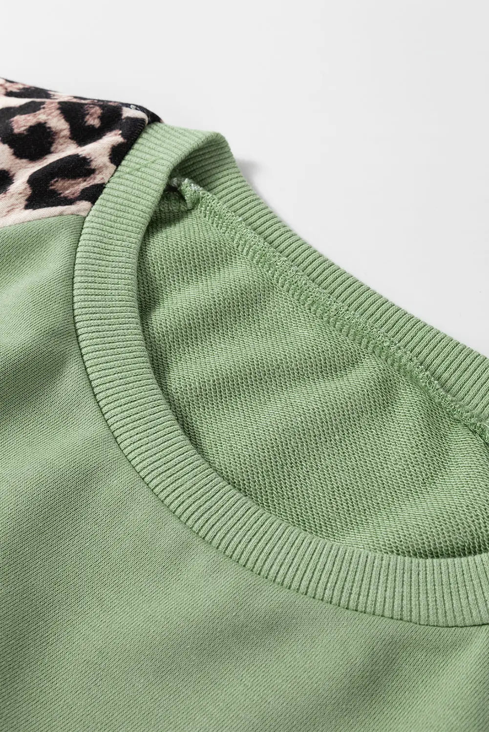 Black Leopard Print Colourblock Raglan Sleeve Sweatshirt Beagle Boutique Fashion Outlet