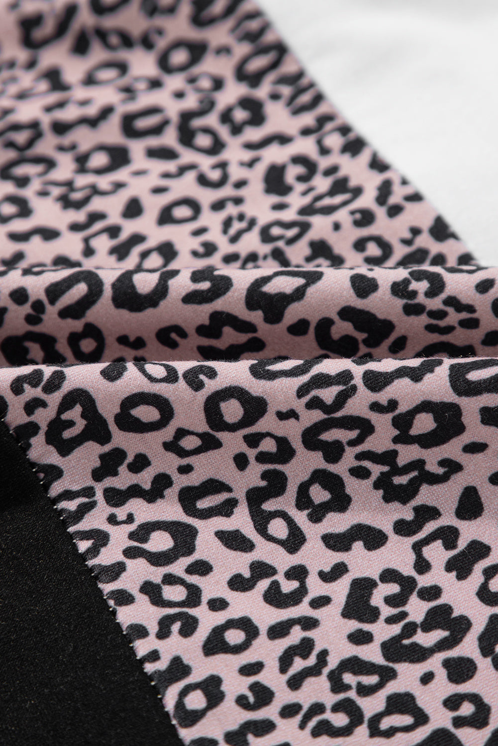 Black Leopard Print Colourblock V Neck Long Sleeve Plus Size Top - eAura