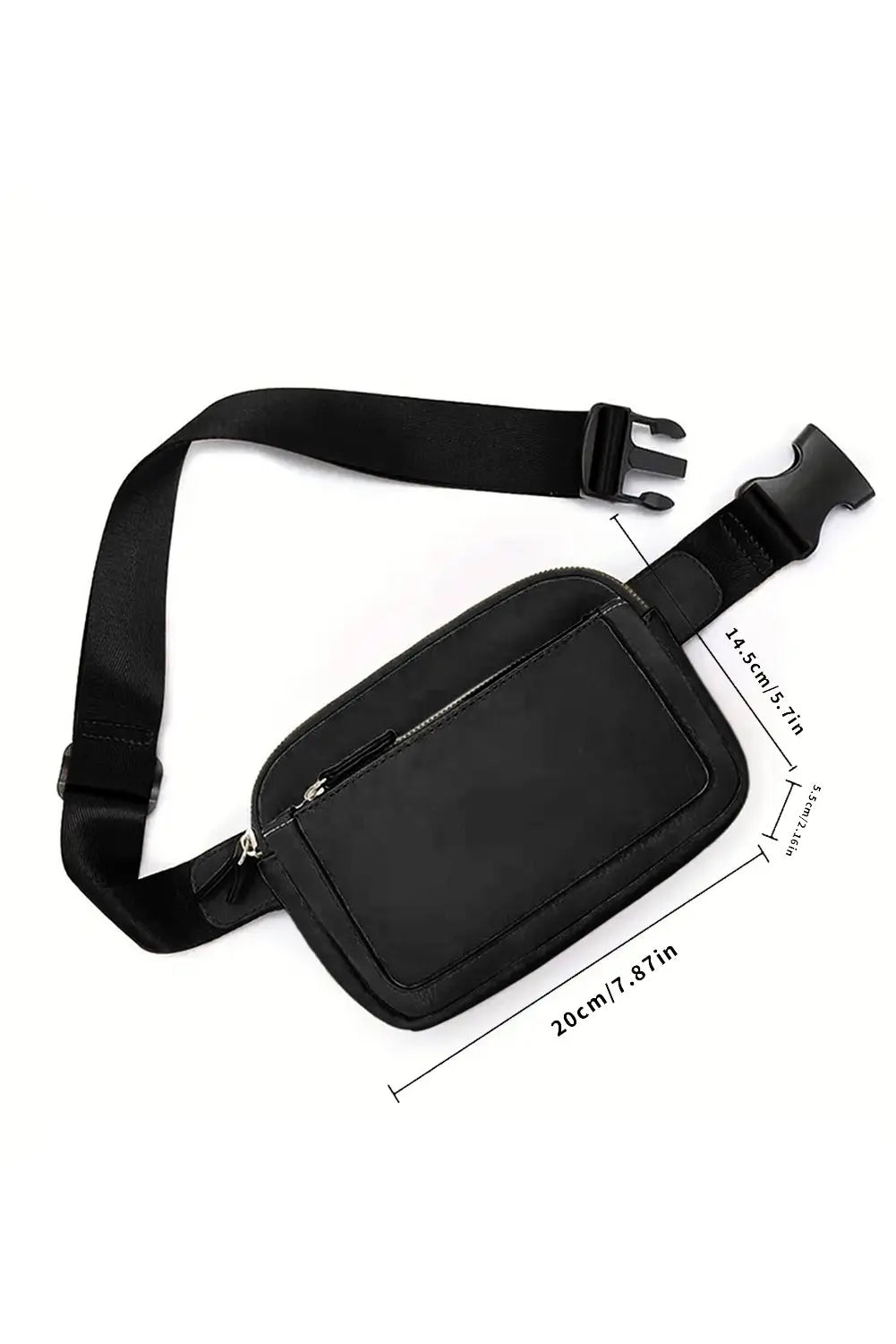 Black Minimalist Multi-zipped Crossbody Bag - eAura