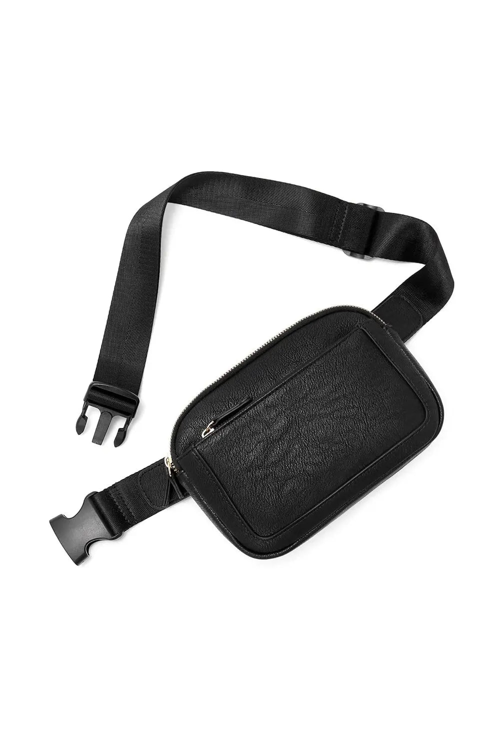 Black Minimalist Multi-zipped Crossbody Bag - eAura