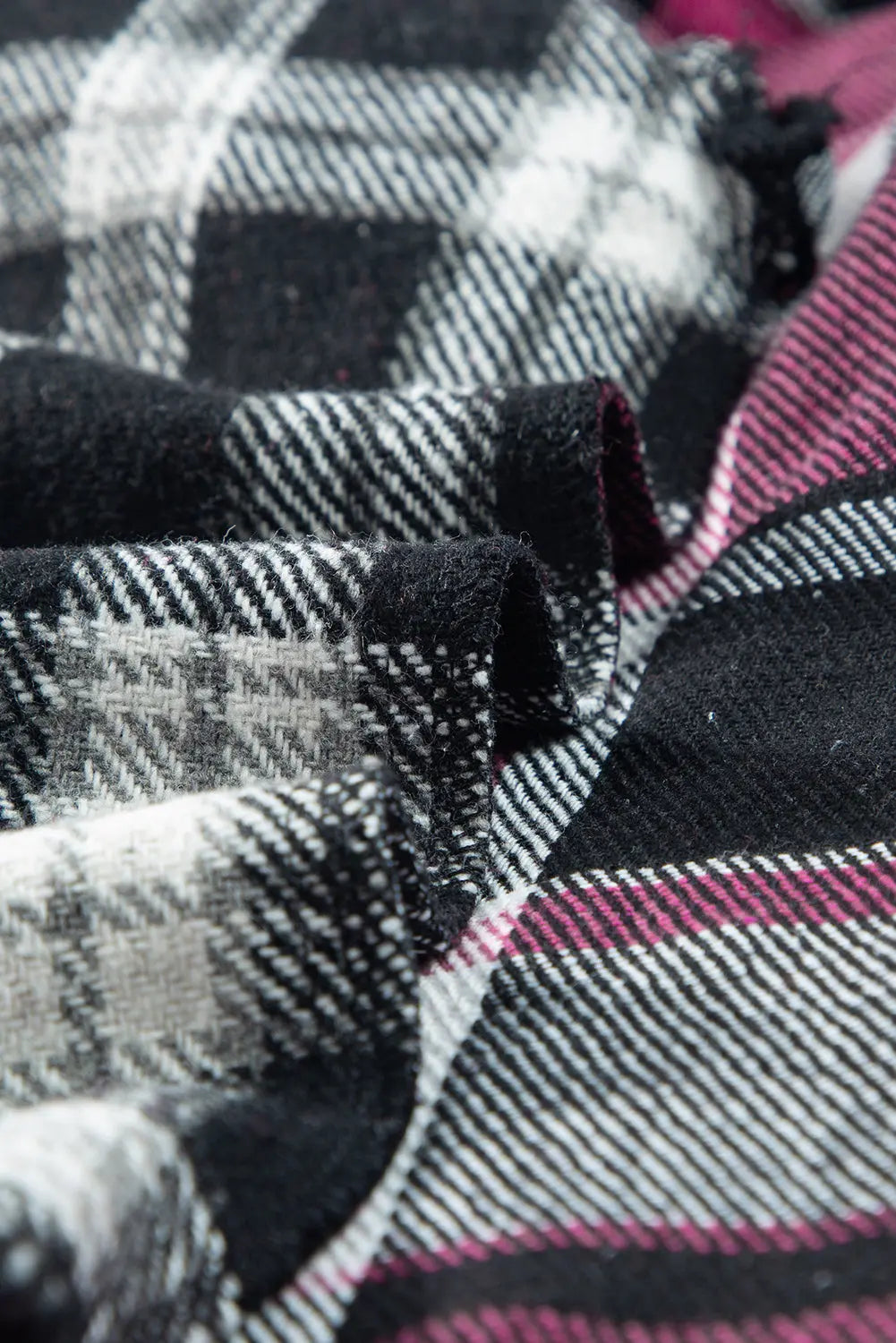 Black Plaid Colourblock Loose Shacket Beagle Boutique Fashion Outlet