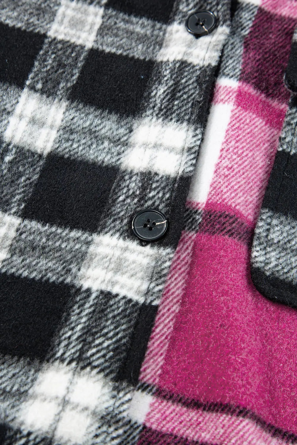 Black Plaid Colourblock Loose Shacket Beagle Boutique Fashion Outlet