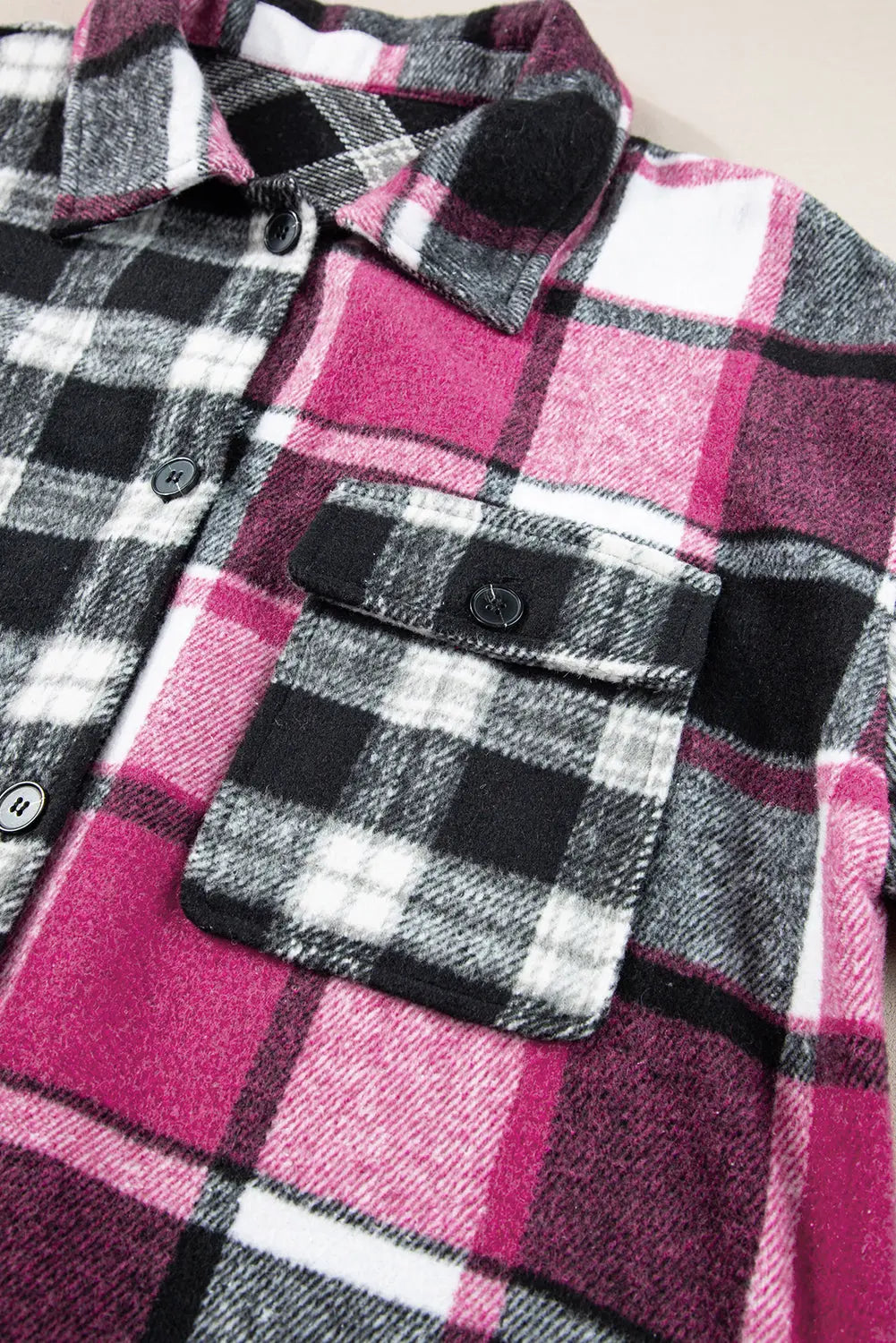 Black Plaid Colourblock Loose Shacket Beagle Boutique Fashion Outlet