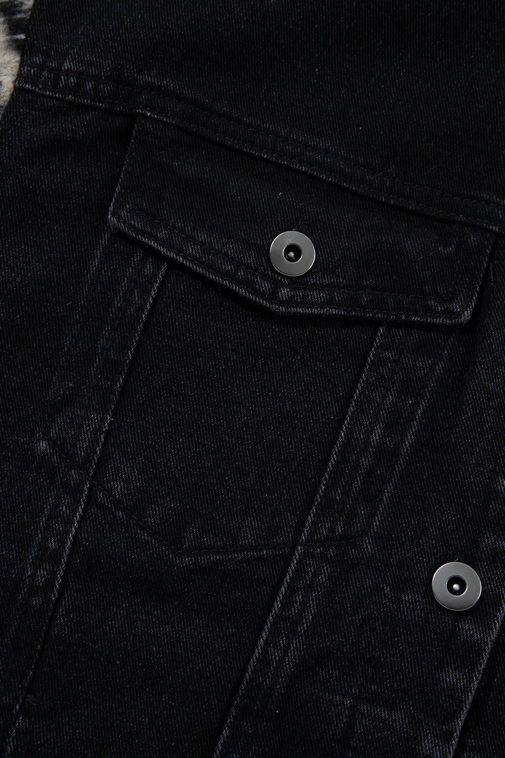 Black Plaid Sleeve Frayed Hem Hooded Denim Jacket - eAura