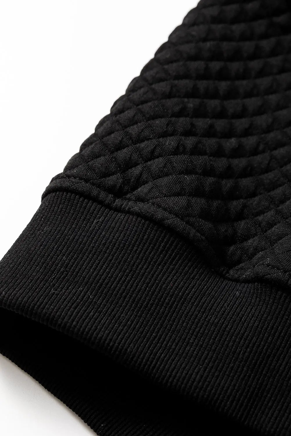 Black Quilted Side Pockets Zipper Hooded Jacket eAura