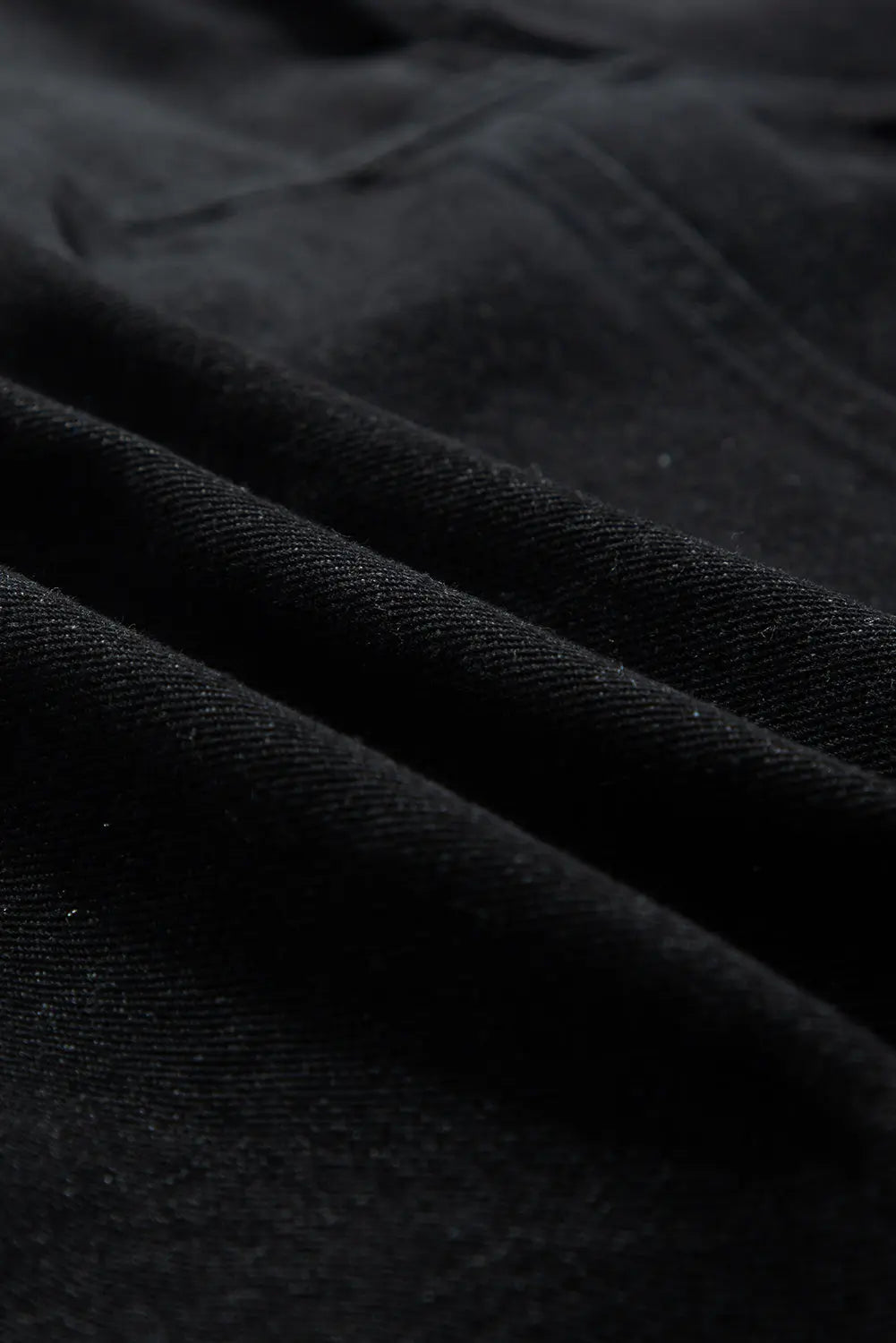 Black Raw Edge Ruffled Short Sleeve Denim Jacket - eAura