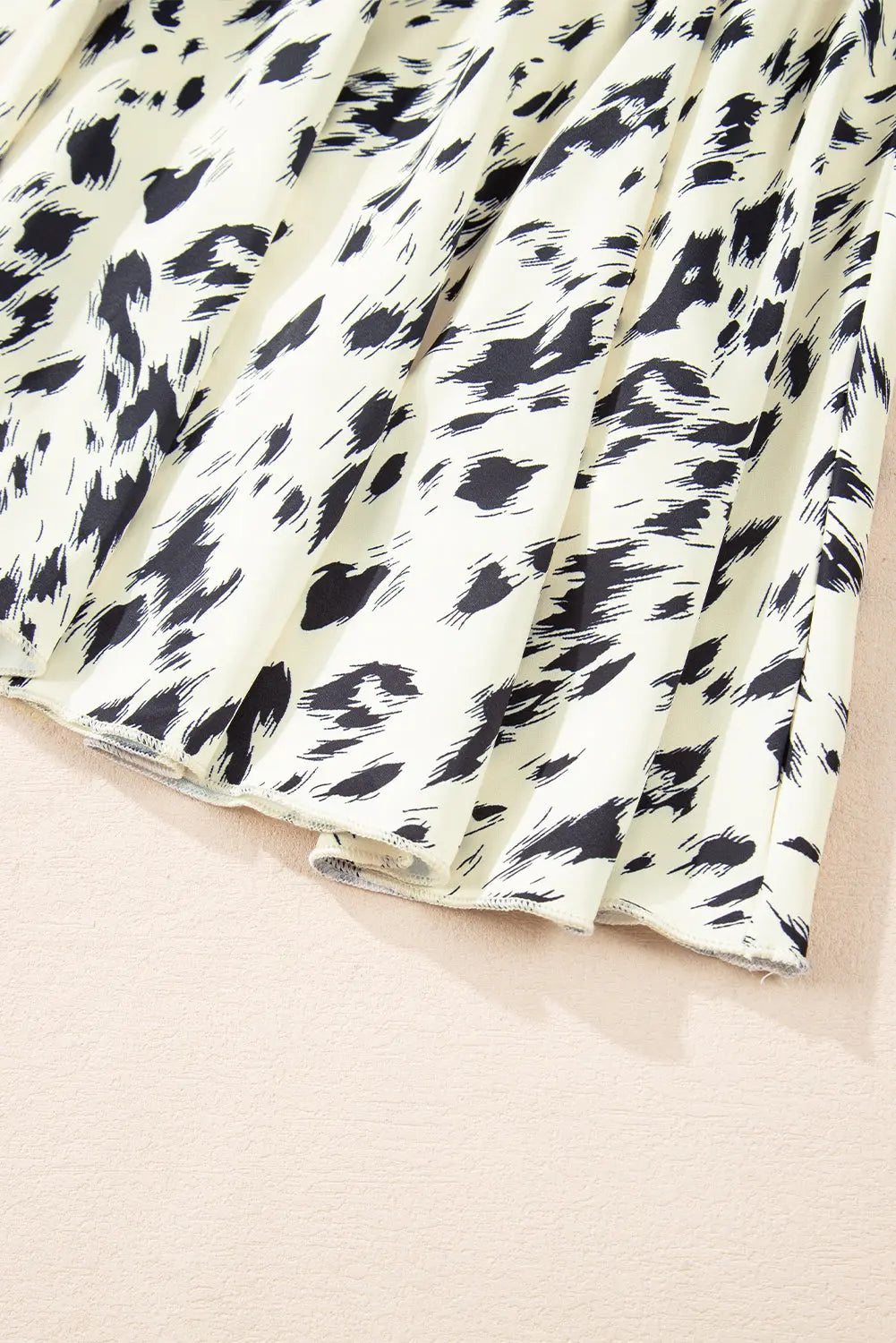 Black Ribbed Knit Patchwork Printed Belted A-line Dress Beagle Boutique Fashion Outlet