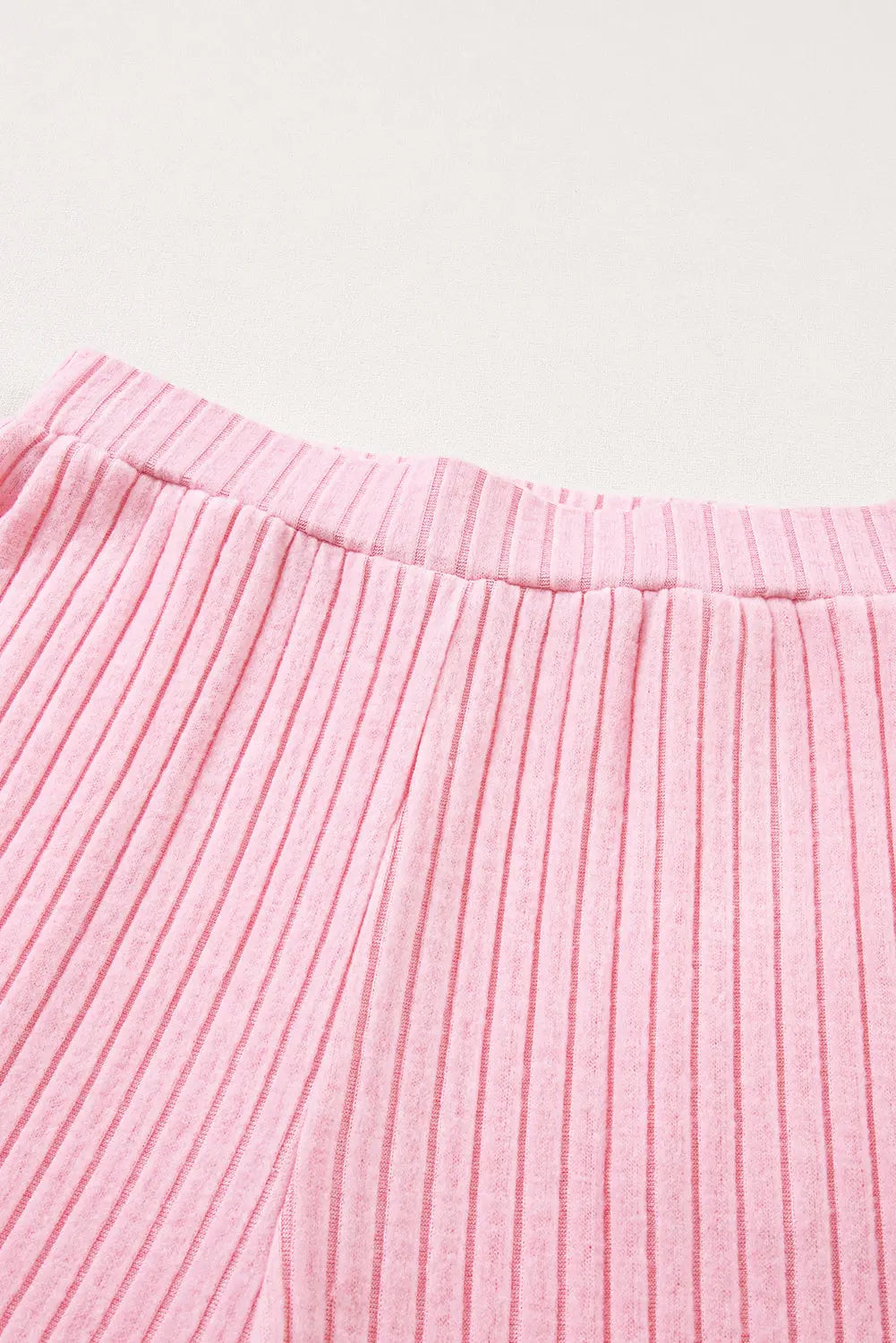Black Ribbed Knit V Neck Slouchy Two-piece Outfit eAura