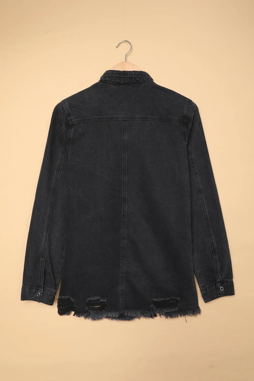 Black Ripped Denim Jacket eAura