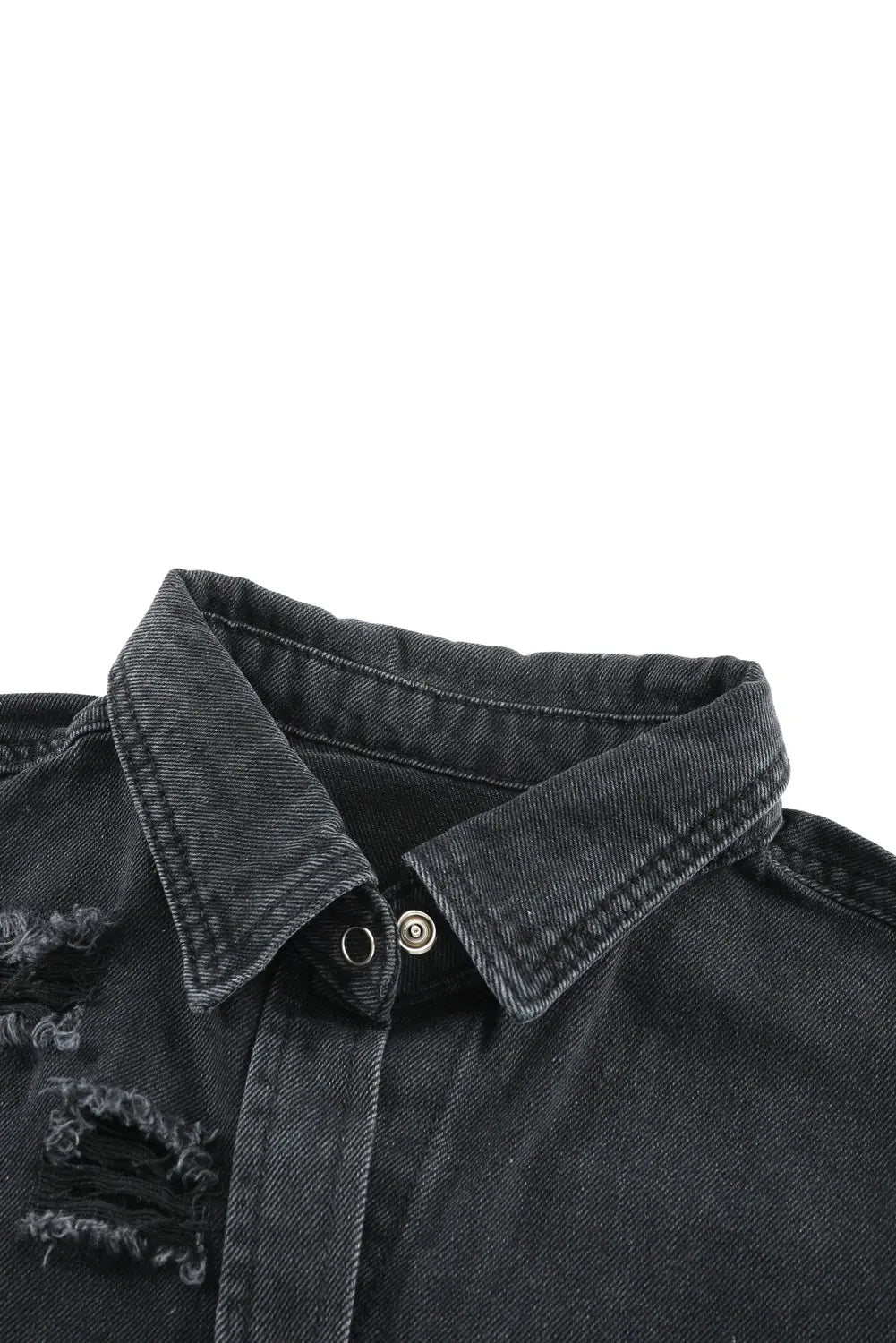 Black Ripped Denim Jacket eAura
