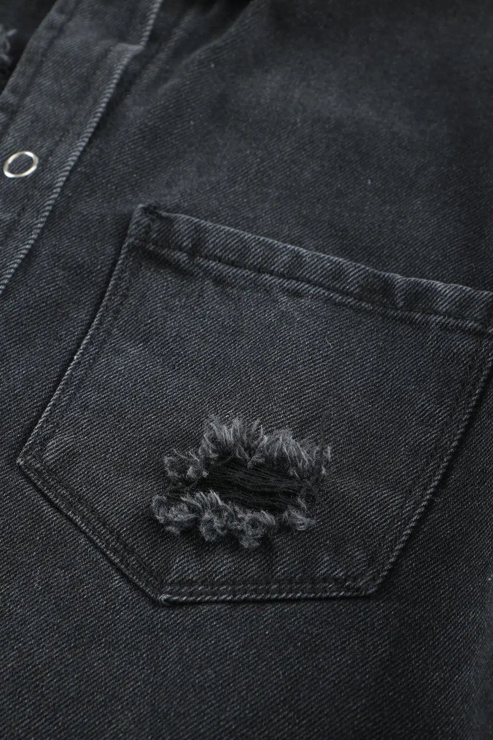 Black Ripped Denim Jacket eAura