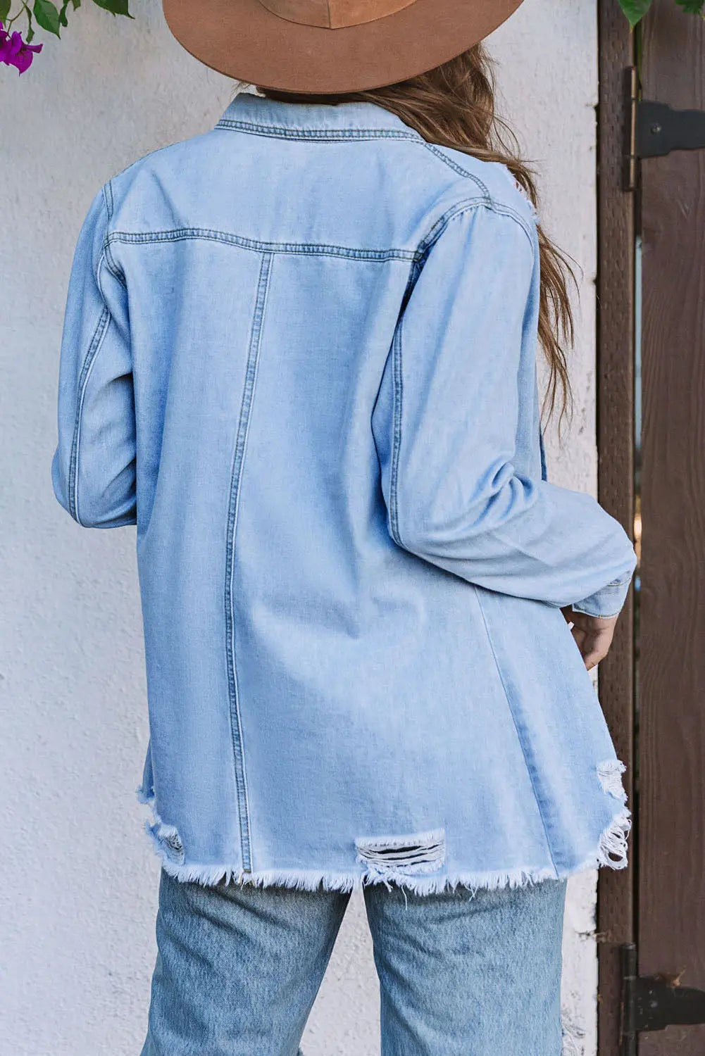 Black Ripped Denim Jacket eAura