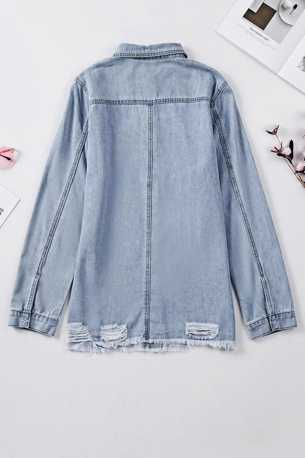 Black Ripped Denim Jacket eAura