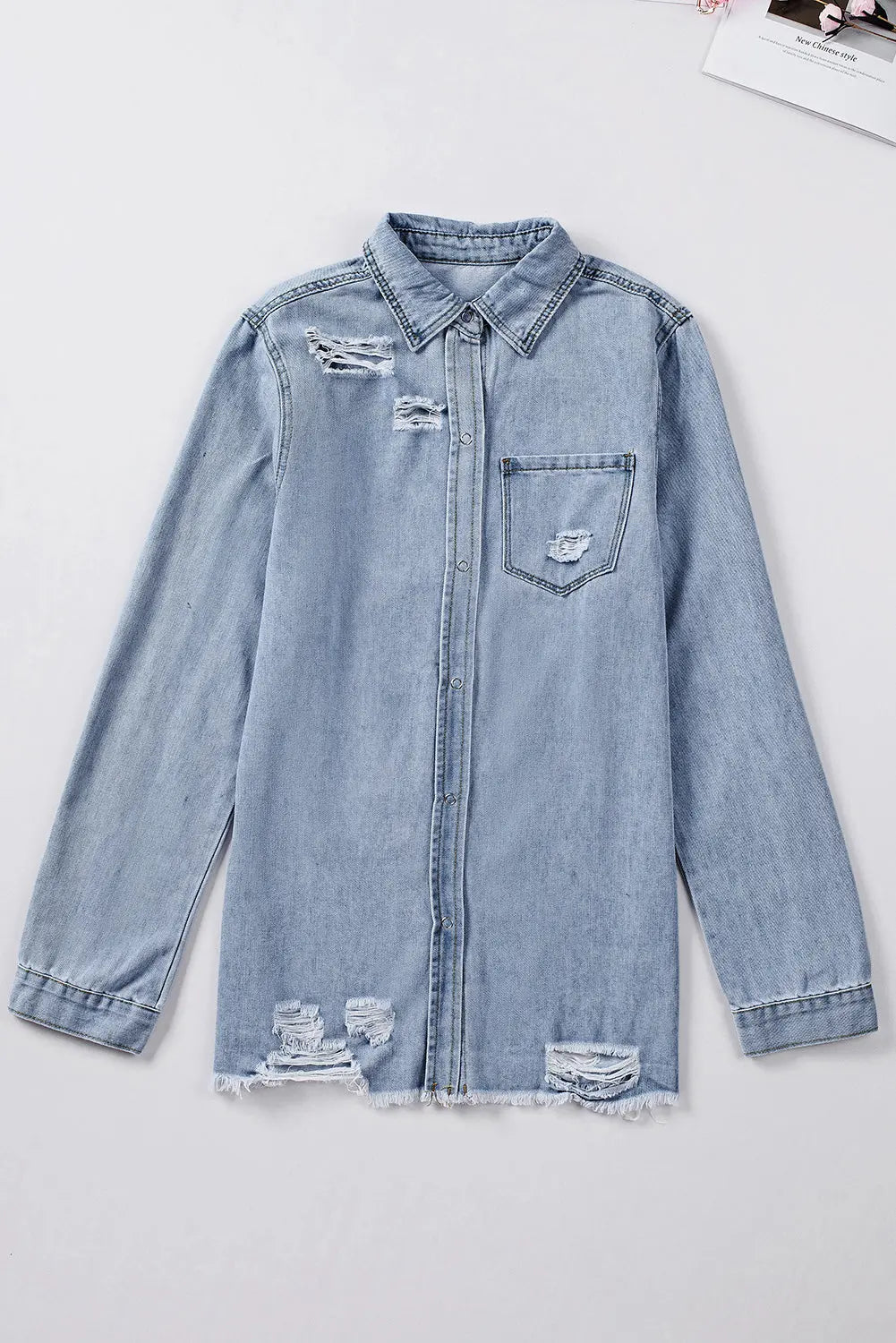 Black Ripped Denim Jacket eAura
