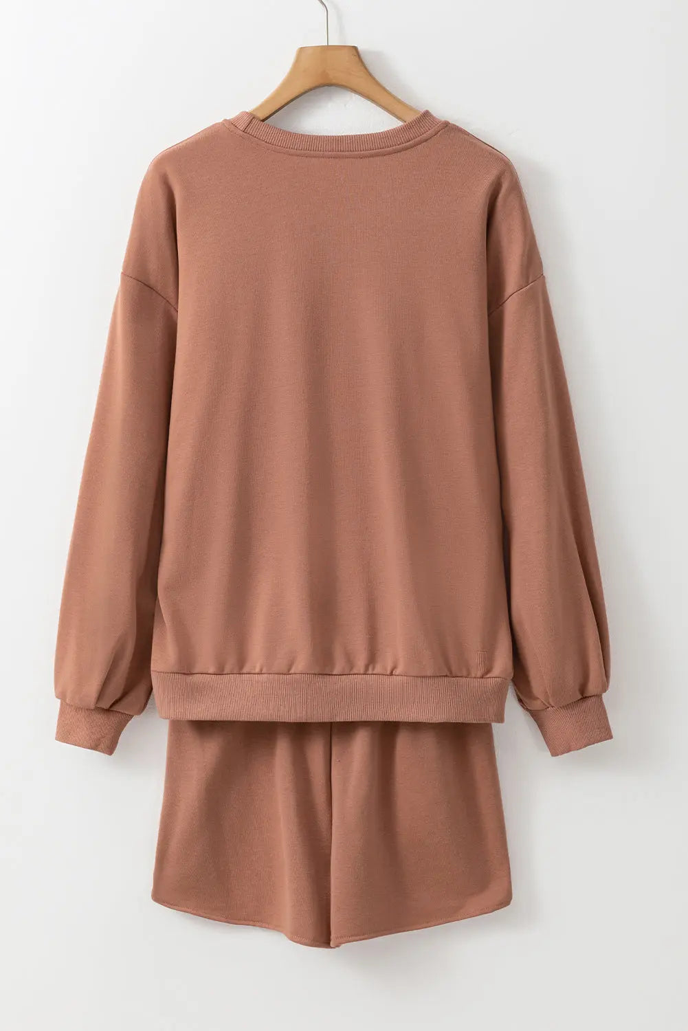 Black Sequined COFFEE Loose Fit Sweatshirt and Shorts Set Beagle Boutique Fashion Outlet