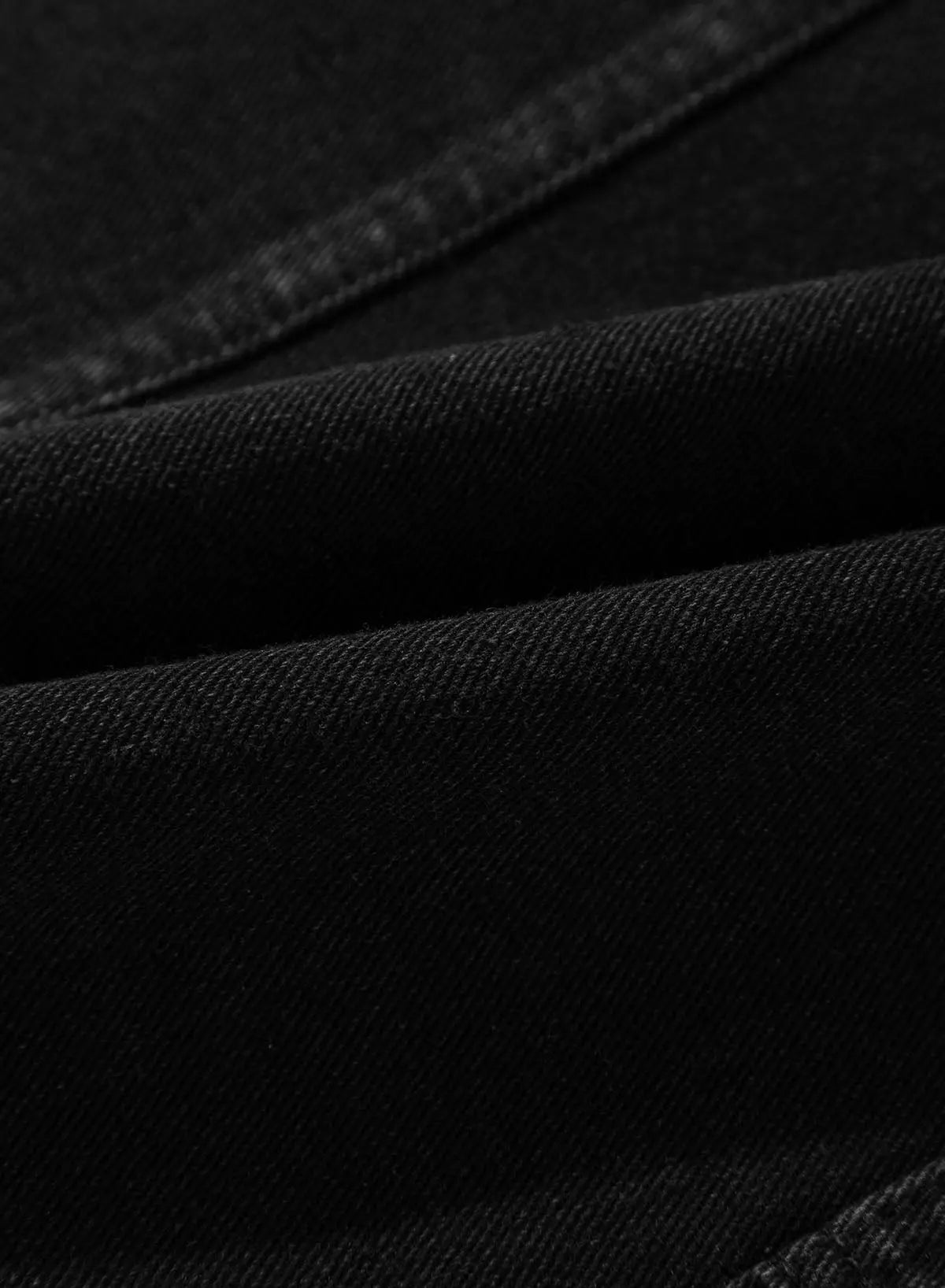 Black Side Pockets Lapel Collar Denim Jacket - eAura