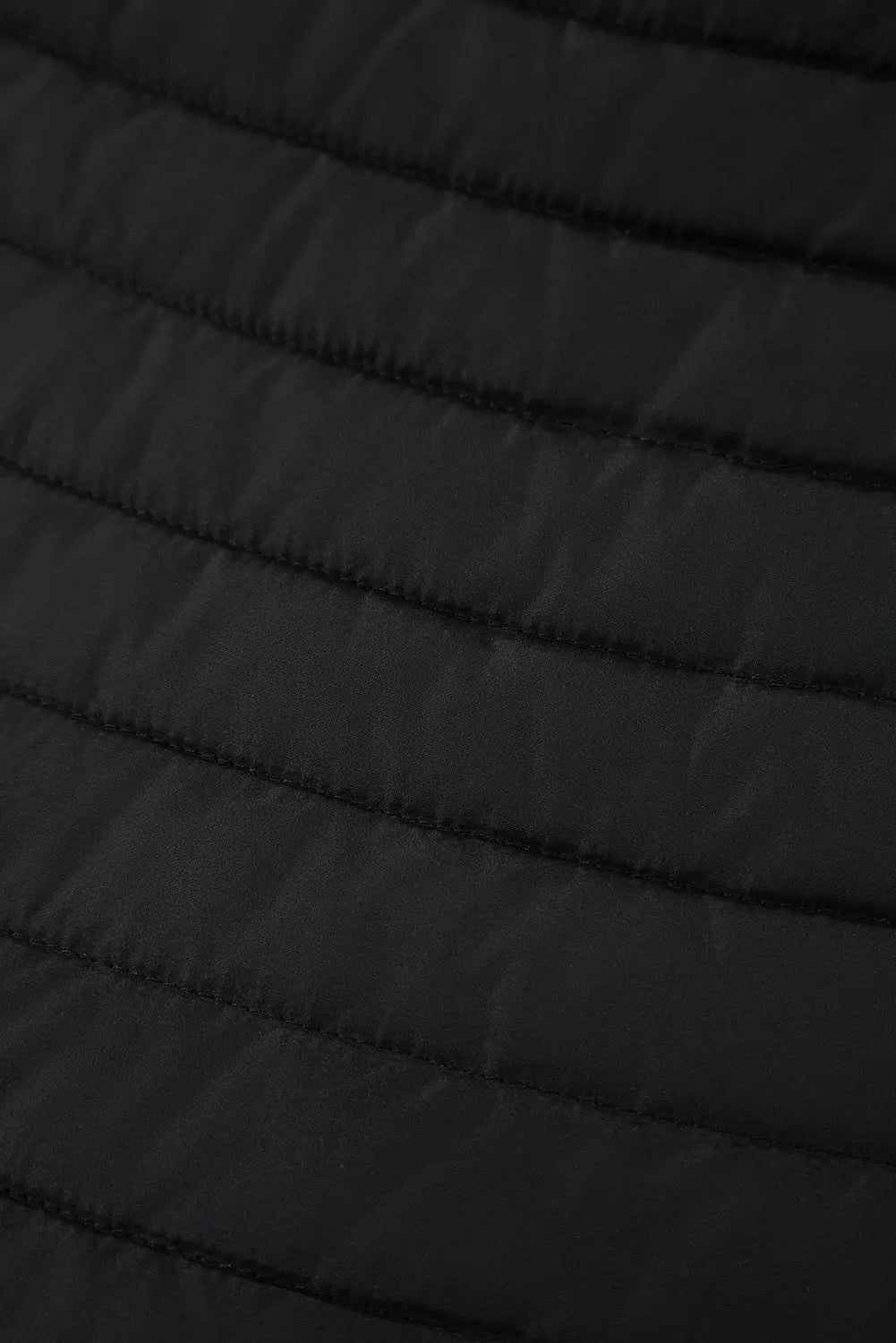 Black Solid Color Quilted Zip-up Puffer Jacket Beagle Boutique Fashion Outlet