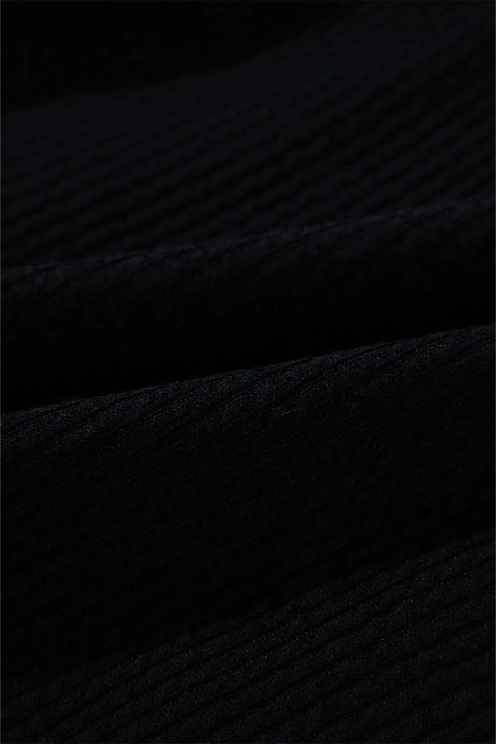 Black Solid Colour Corduroy Buttoned Long Sleeve Shacket Beagle Boutique Fashion Outlet