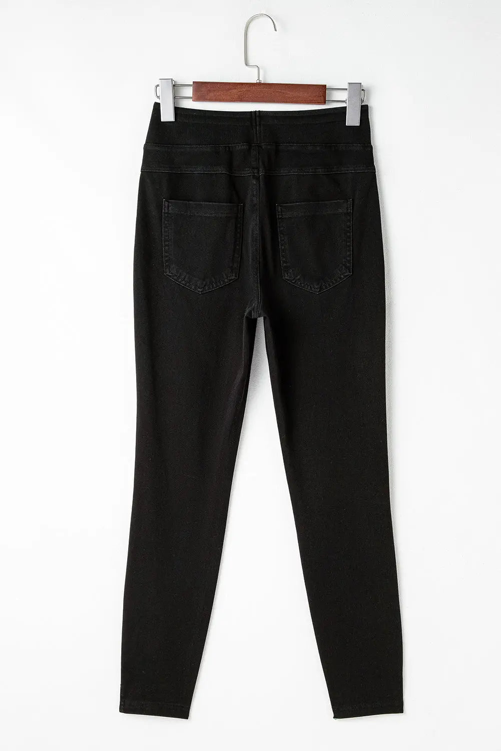 Black Solid Colour High Waist Stretchy Slim Fit Jeggings eAura