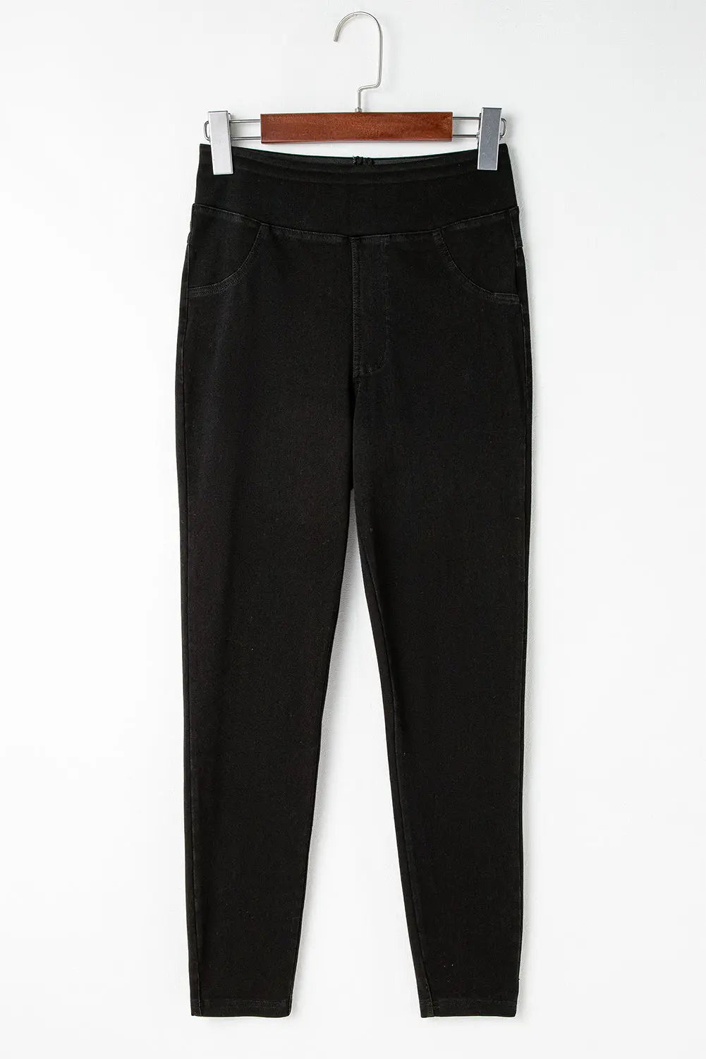 Black Solid Colour High Waist Stretchy Slim Fit Jeggings eAura
