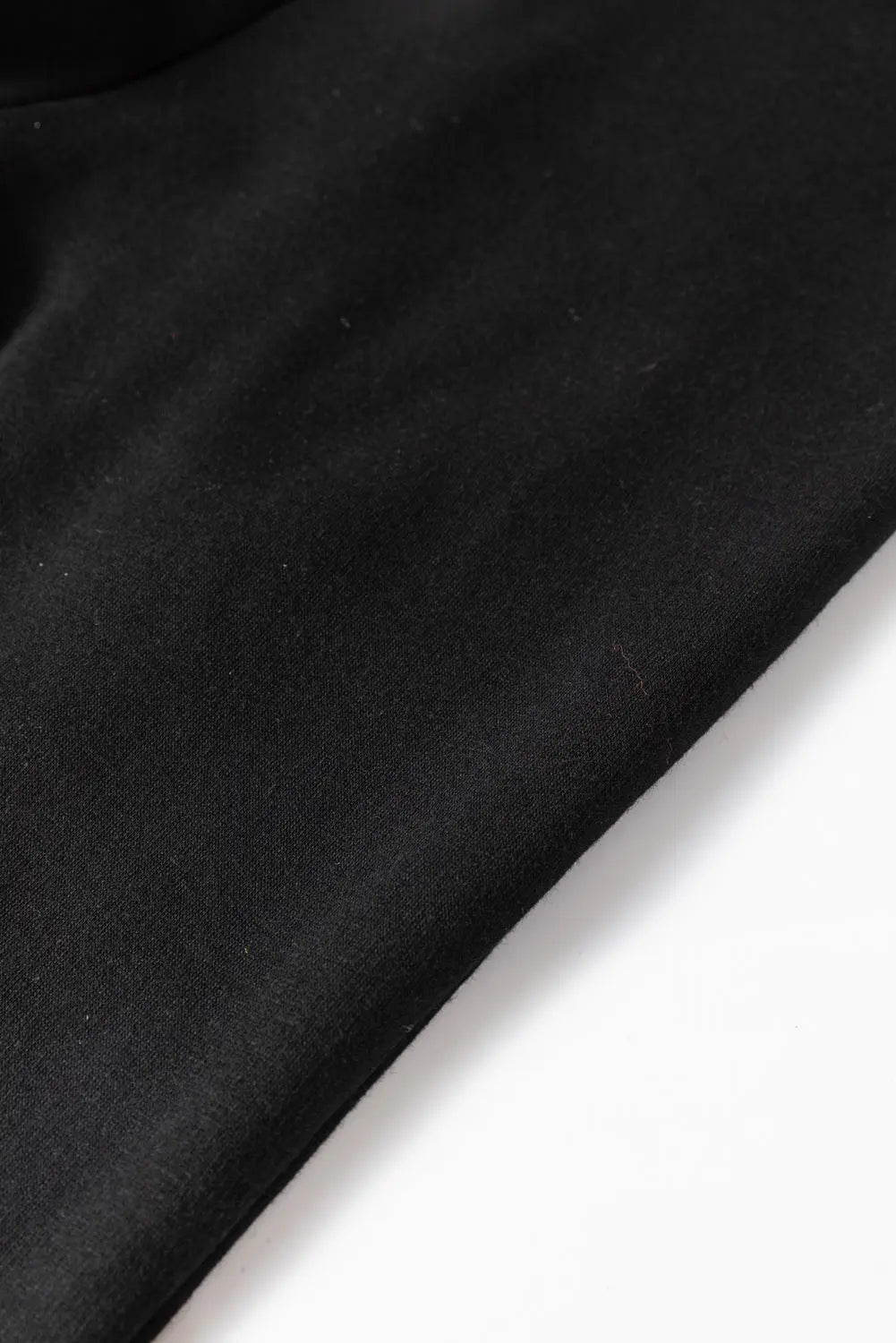 Black Solid Drawstring Waist Thermal Lined Leggings eAura