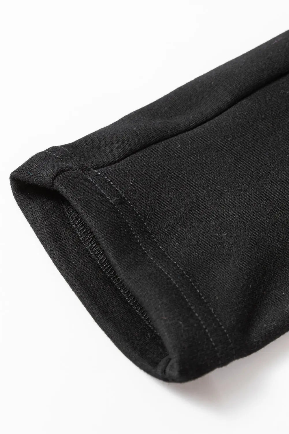Black Solid Drawstring Waist Thermal Lined Leggings eAura
