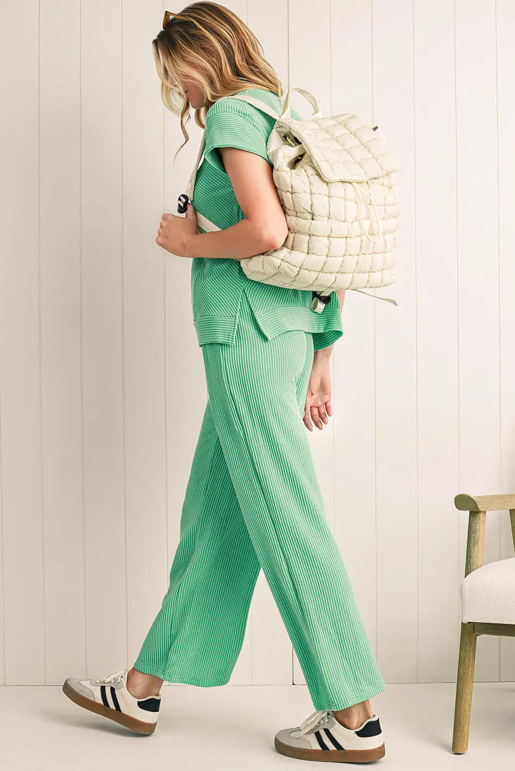 Black Solid Flapped Quilted Puffer Backpack - eAura