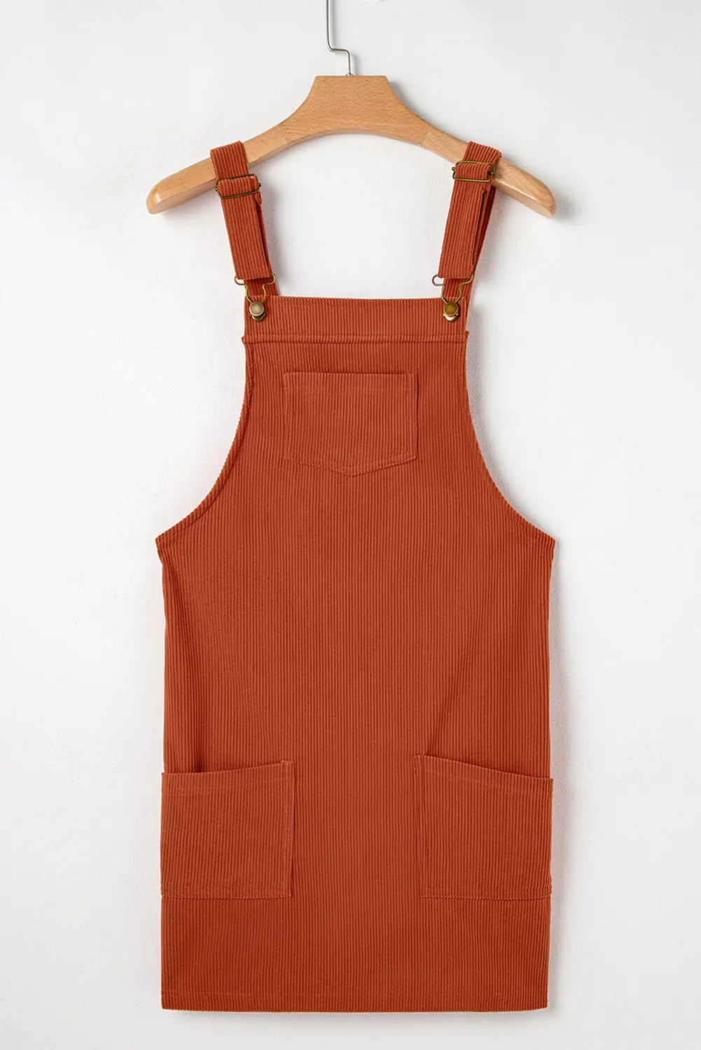 Black Solid Front Pockets Sleeveless Corduroy Overall Dress Beagle Boutique Fashion Outlet