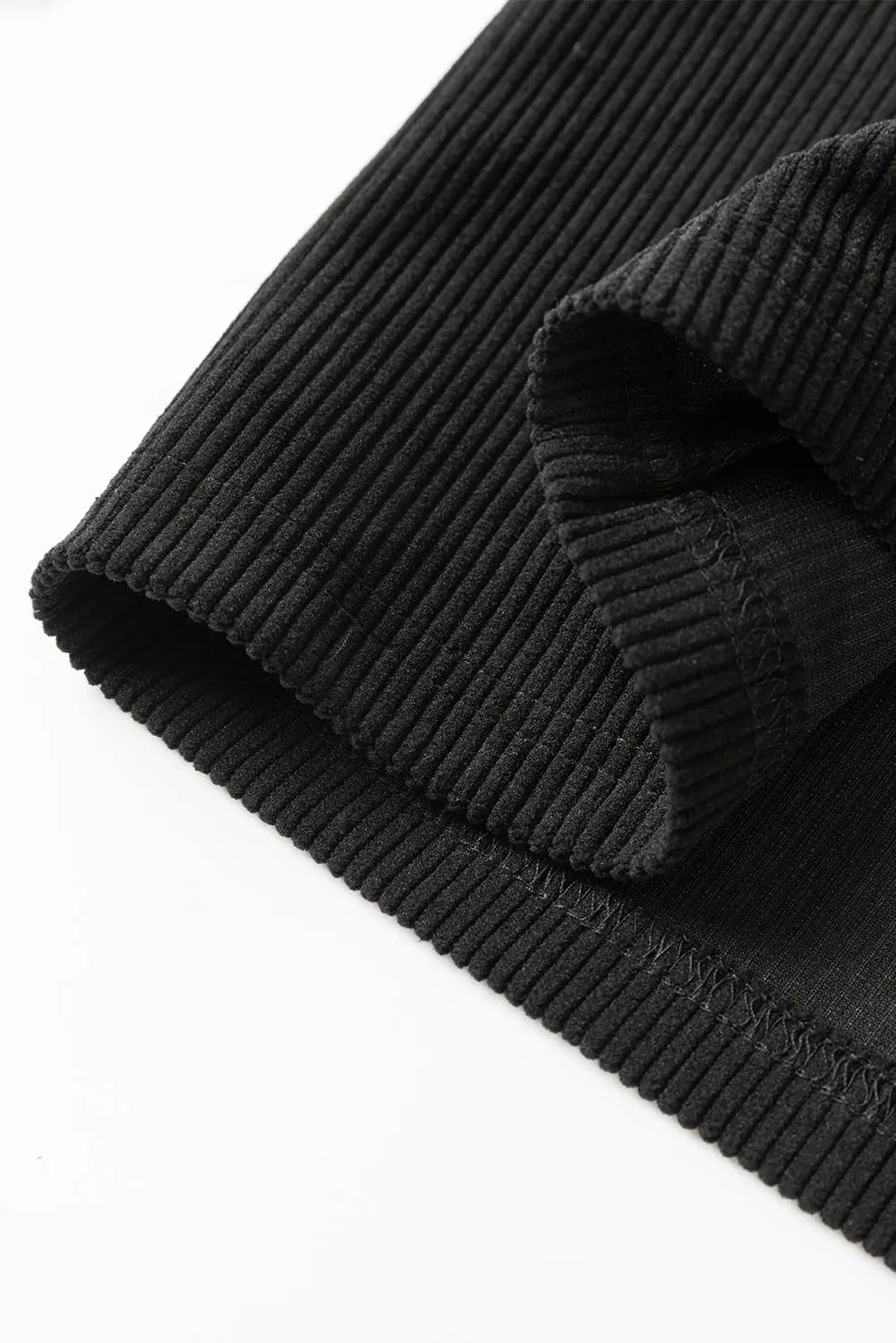 Black Solid Front Pockets Sleeveless Corduroy Overall Dress - eAura