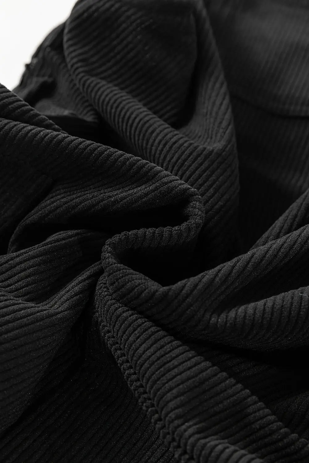 Black Solid Front Pockets Sleeveless Corduroy Overall Dress - eAura