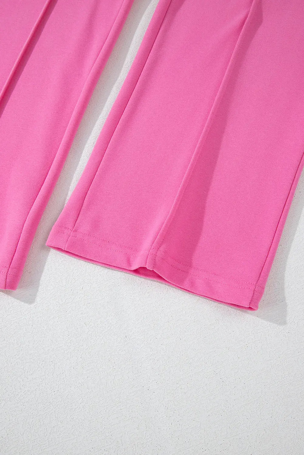 Black Solid Seamed Zipper Jacket and Drawstring Waist Trousers Set eAura