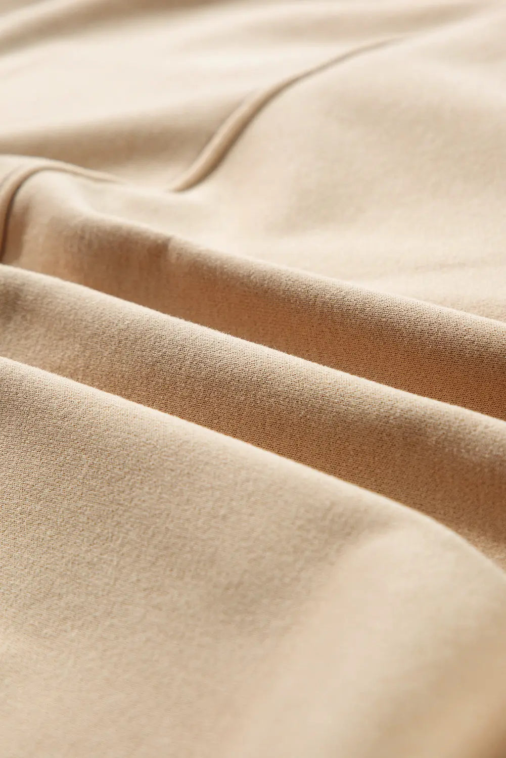 Black Solid Seamed Zipper Jacket and Drawstring Waist Trousers Set eAura