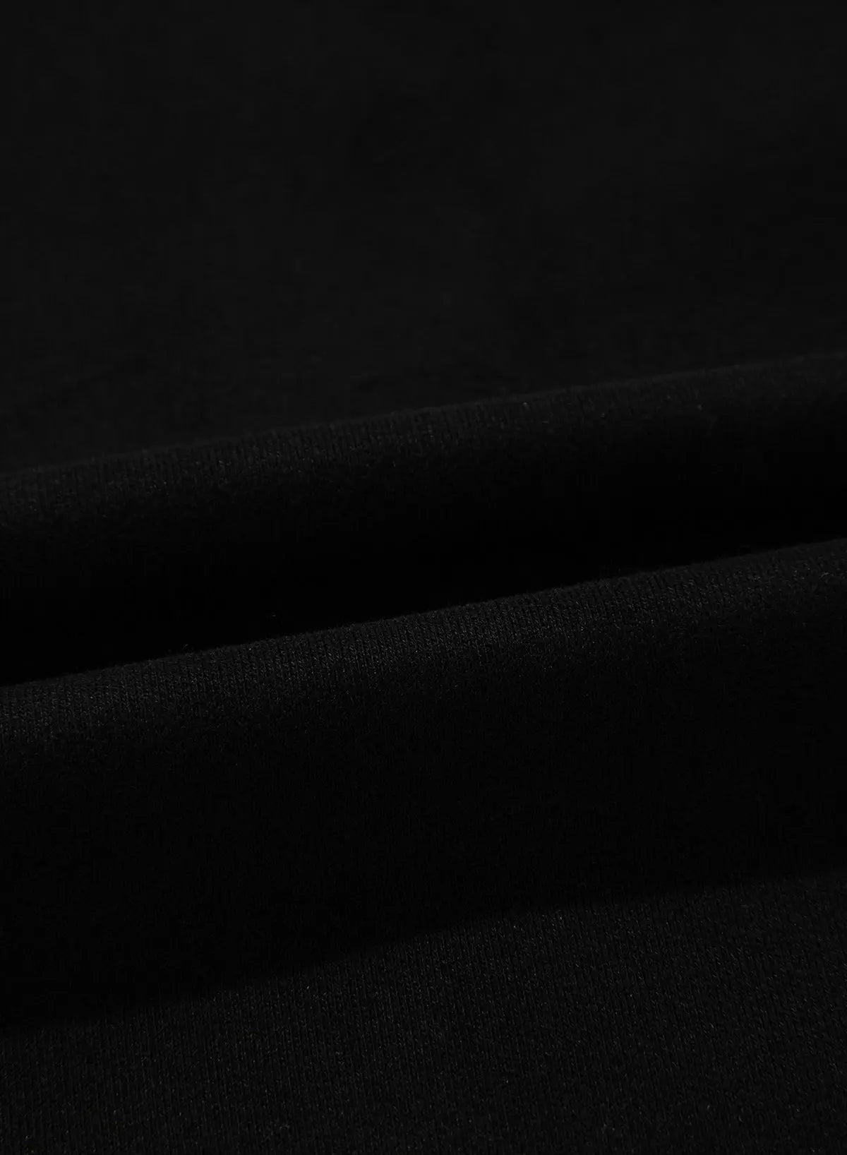 Black Solid Seamed Zipper Jacket and Drawstring Waist Trousers Set eAura