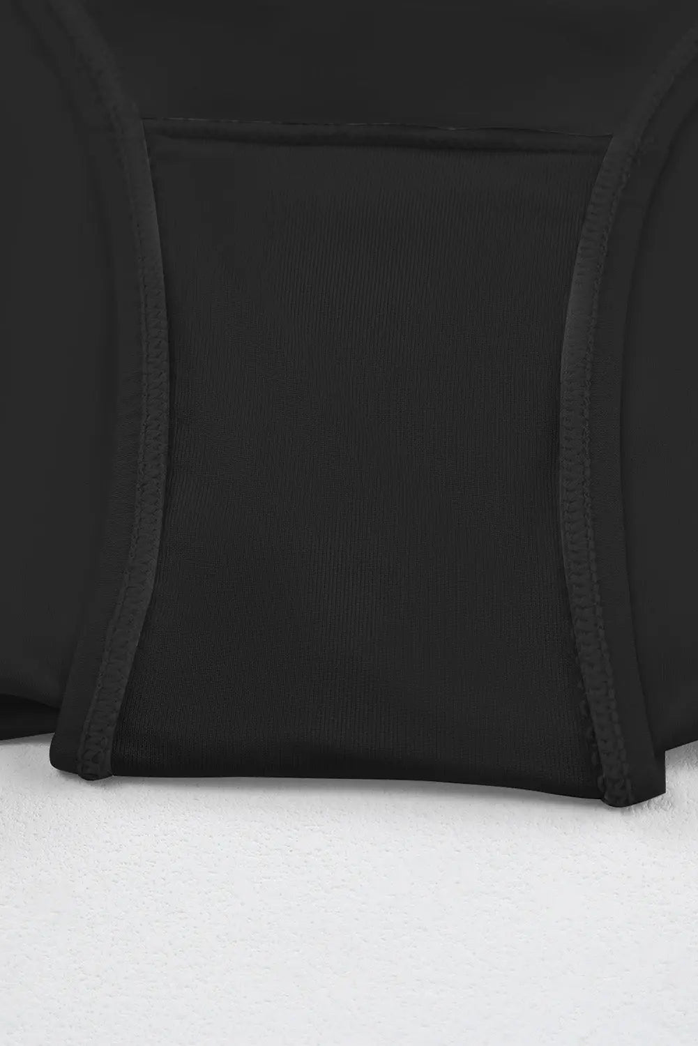 Black Solid Square Neck Sleeveless Tankini Swimsuit - eAura