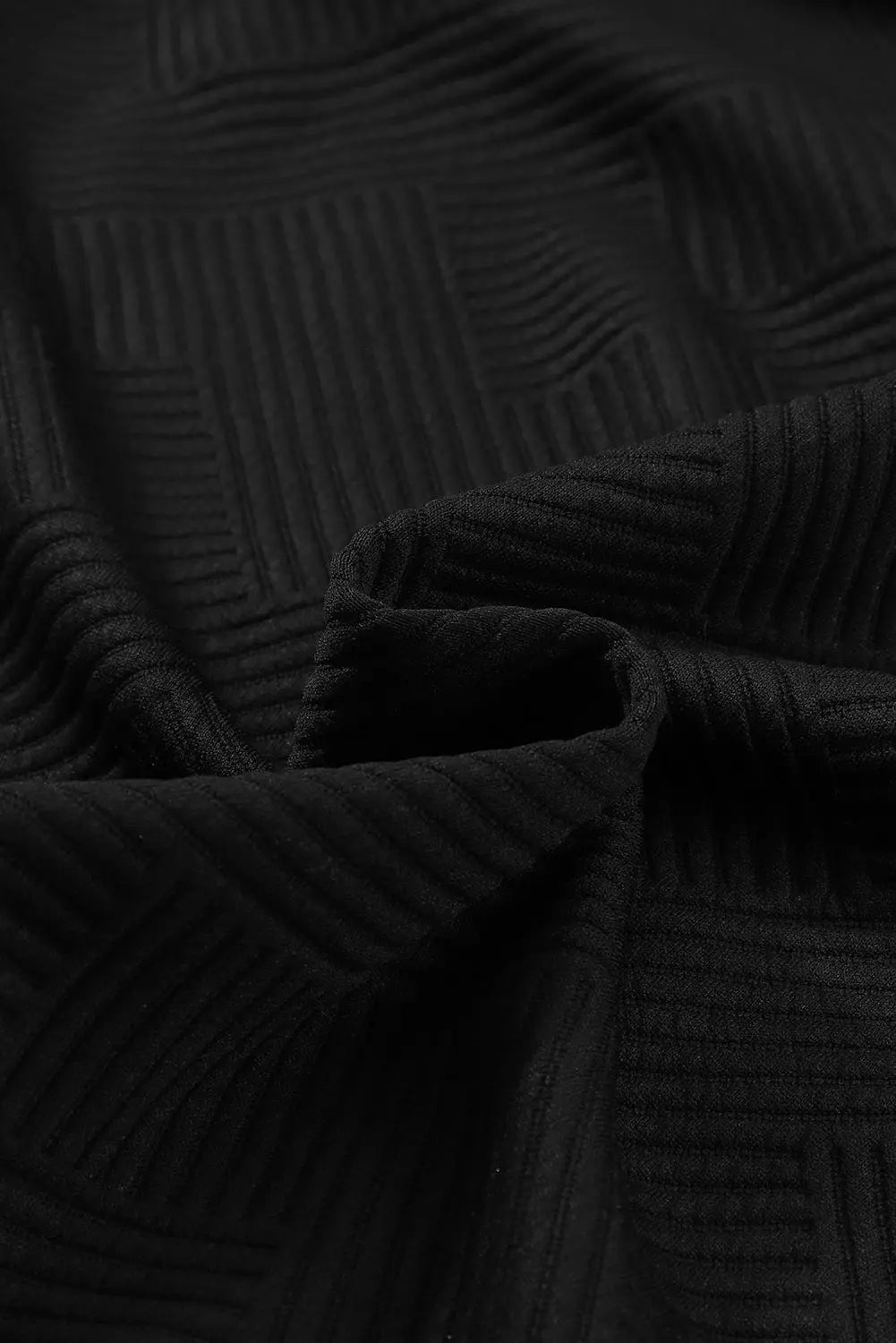 Black Solid Textured Flap Pocket Buttoned Shacket - eAura