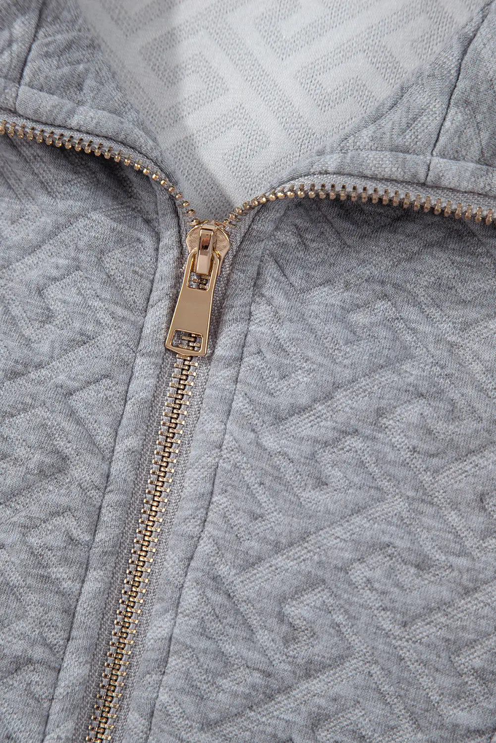Black Solid Textured Half Zipper Collared Sweatshirt Beagle Boutique Fashion Outlet