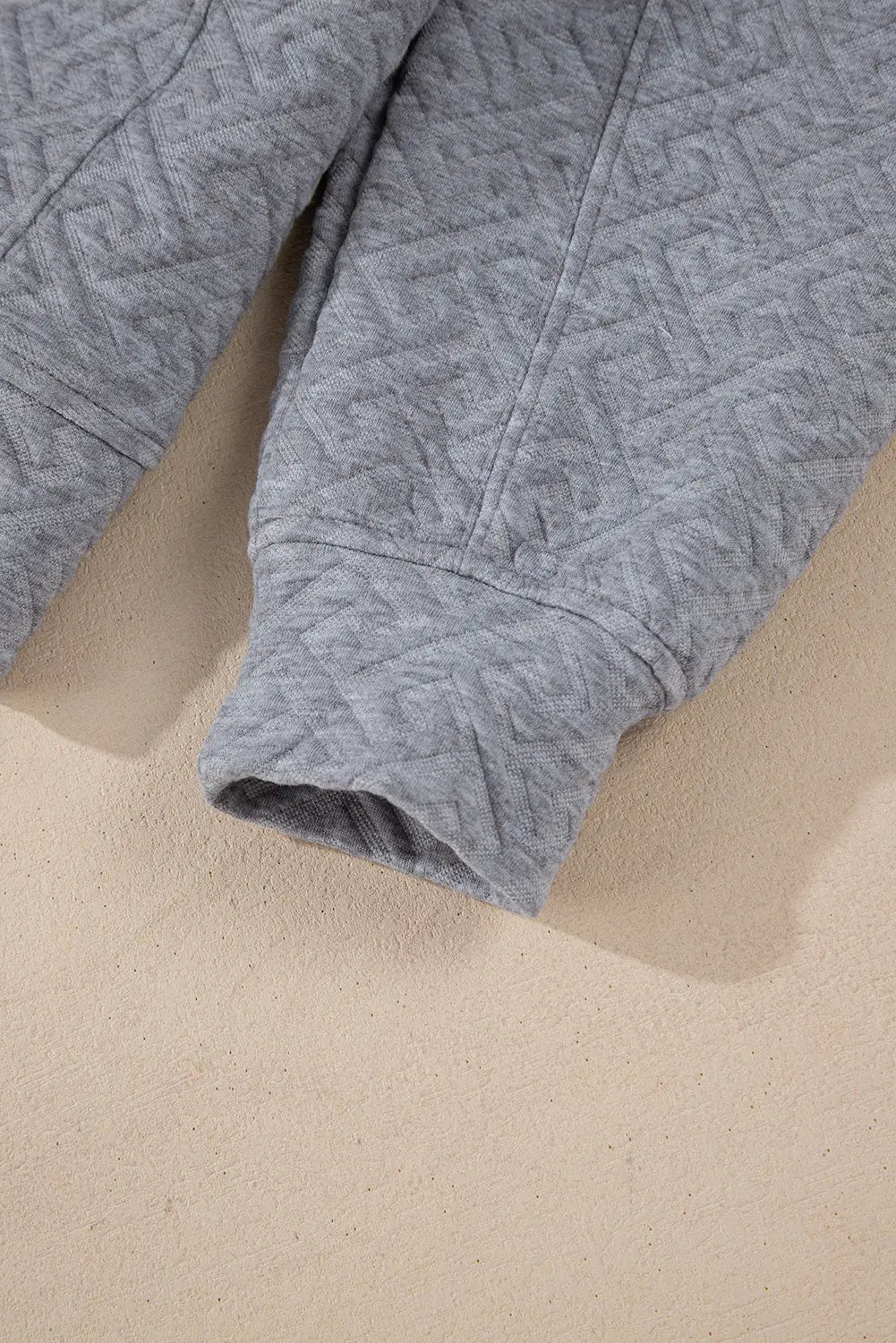 Black Solid Textured Half Zipper Collared Sweatshirt Beagle Boutique Fashion Outlet