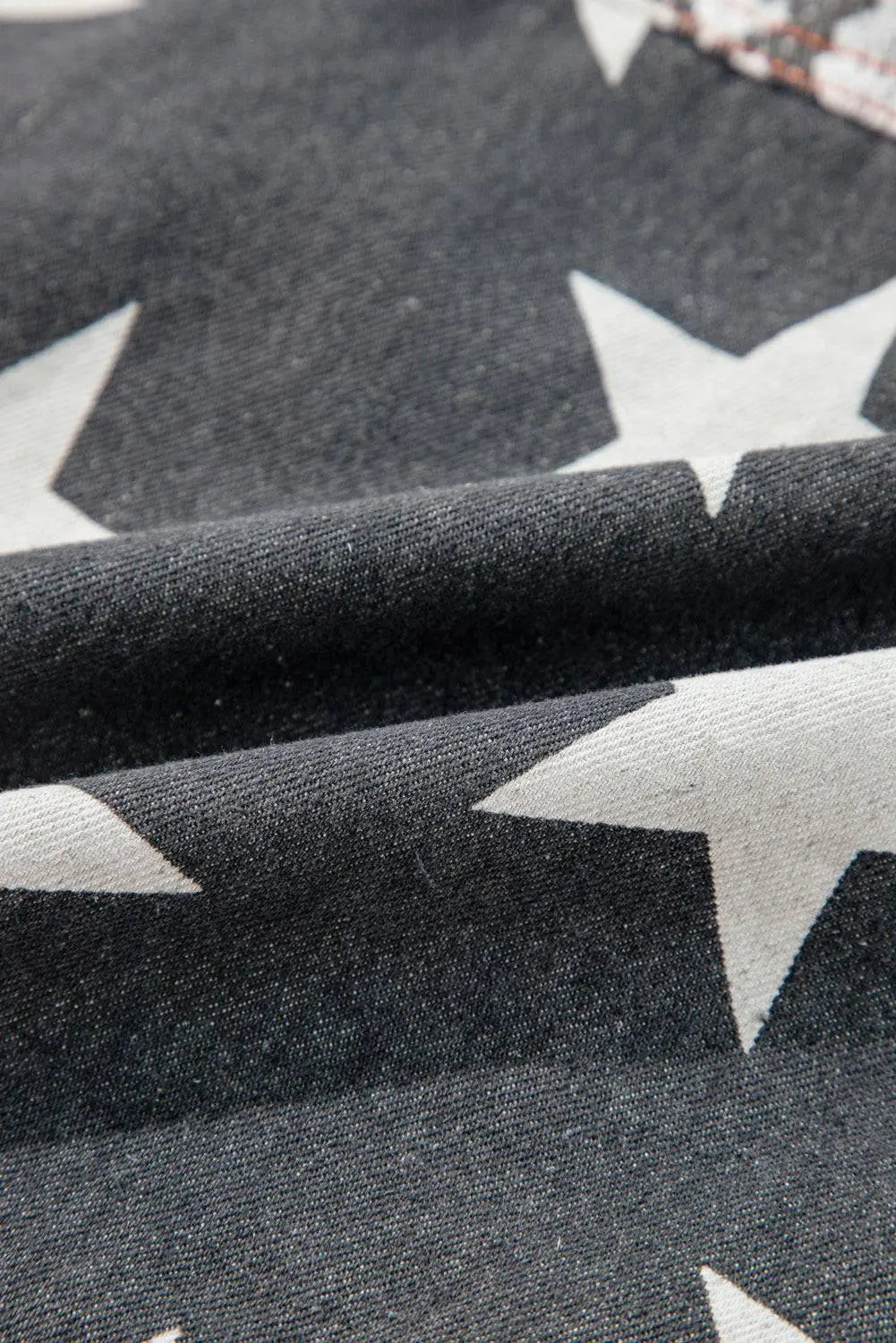 Black Star Snakeskin Printed Patchwork Denim Jacket - BB Fashion Outlet