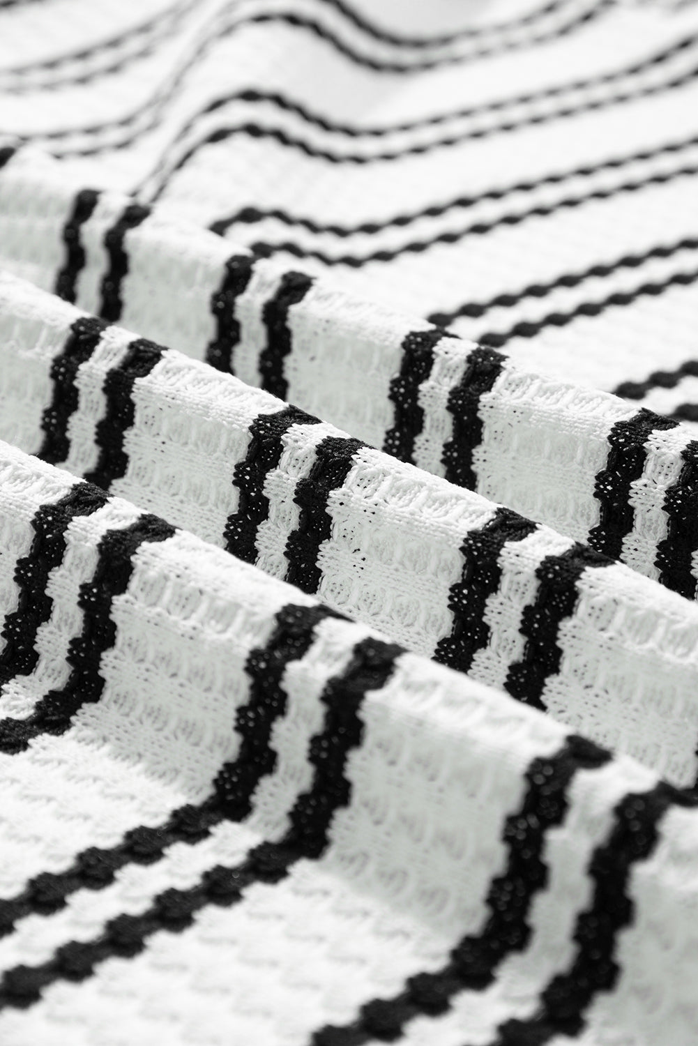 Black Stripe Print Open Front Duster Cardigan - Sweaters & Cardigans/Cardigans