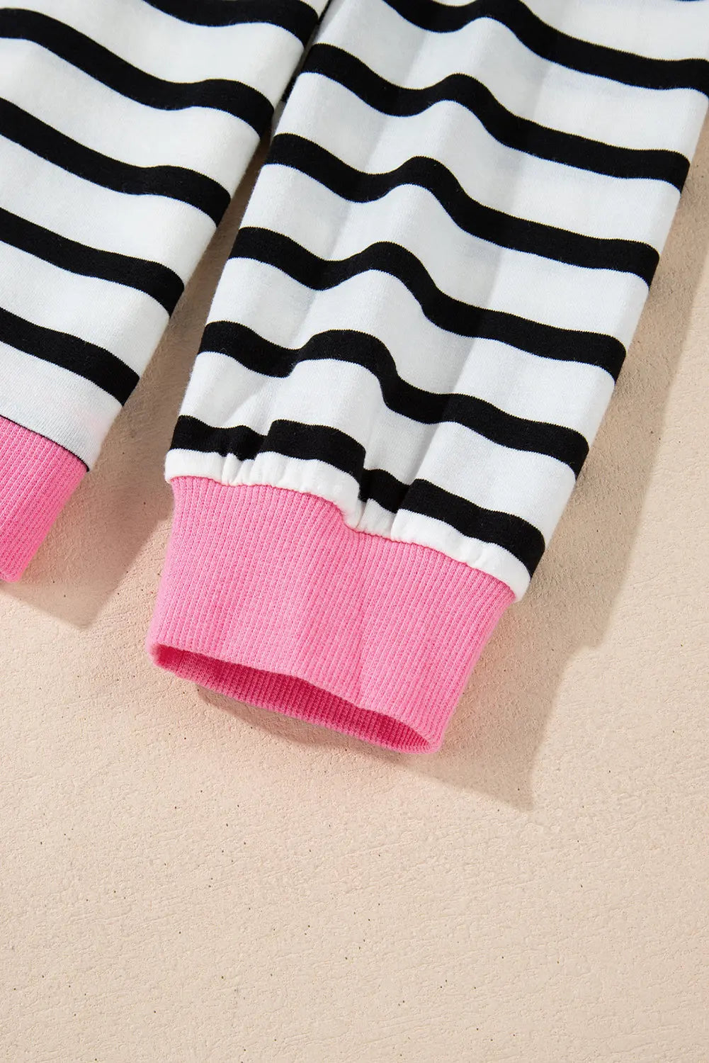 Black Striped Contrast Edge Long Sleeve Top eAura