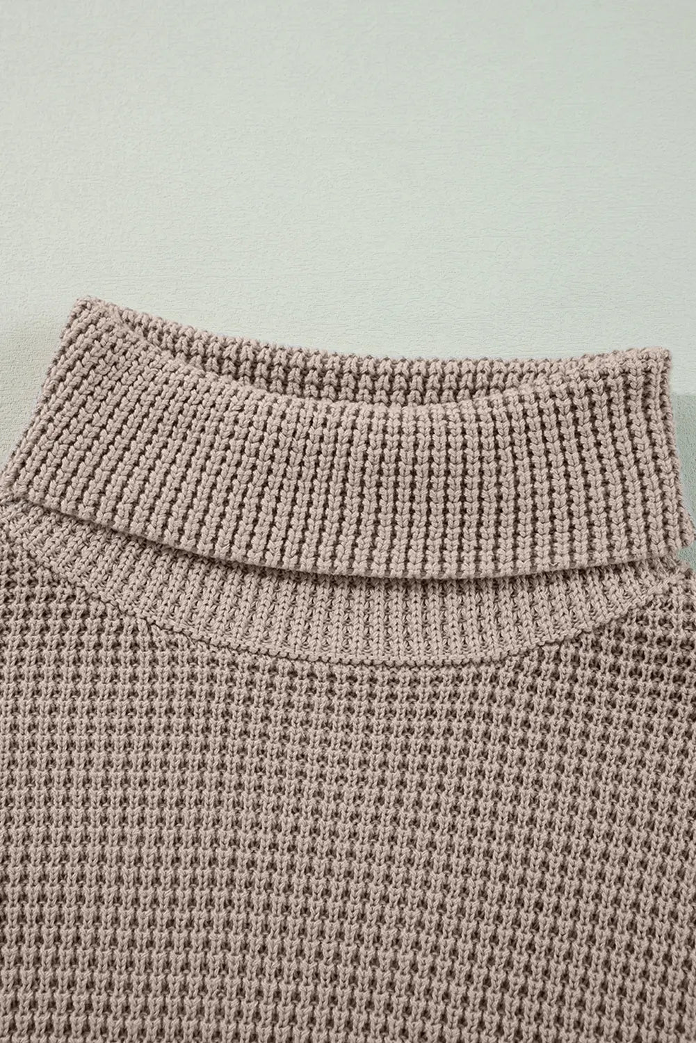 Black Striped Plaid Patchwork Waffle Knit Turtleneck Sweater Beagle Boutique Fashion Outlet