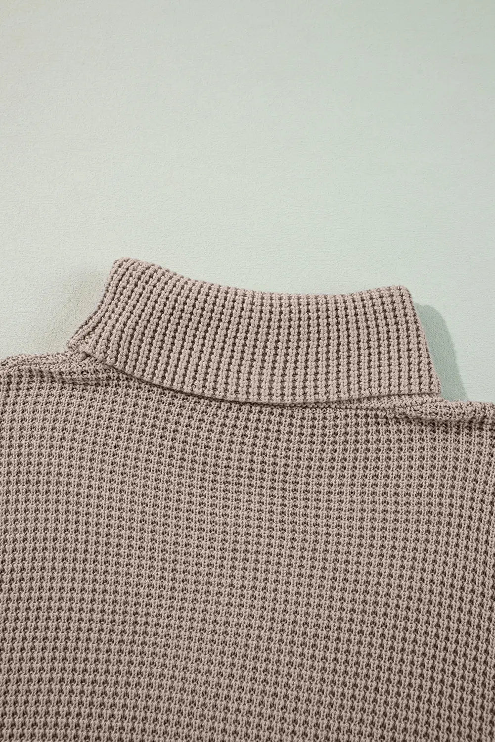 Black Striped Plaid Patchwork Waffle Knit Turtleneck Sweater Beagle Boutique Fashion Outlet