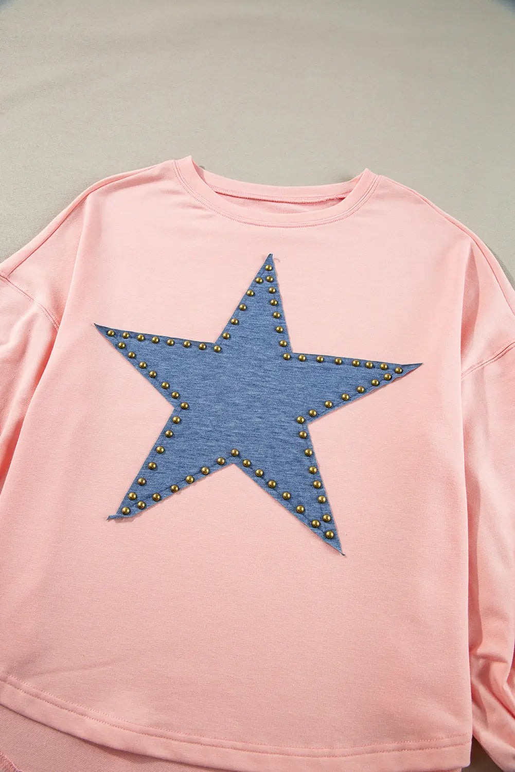 Black Studded Star Graphic Oversized Long Sleeve Top Beagle Boutique Fashion Outlet